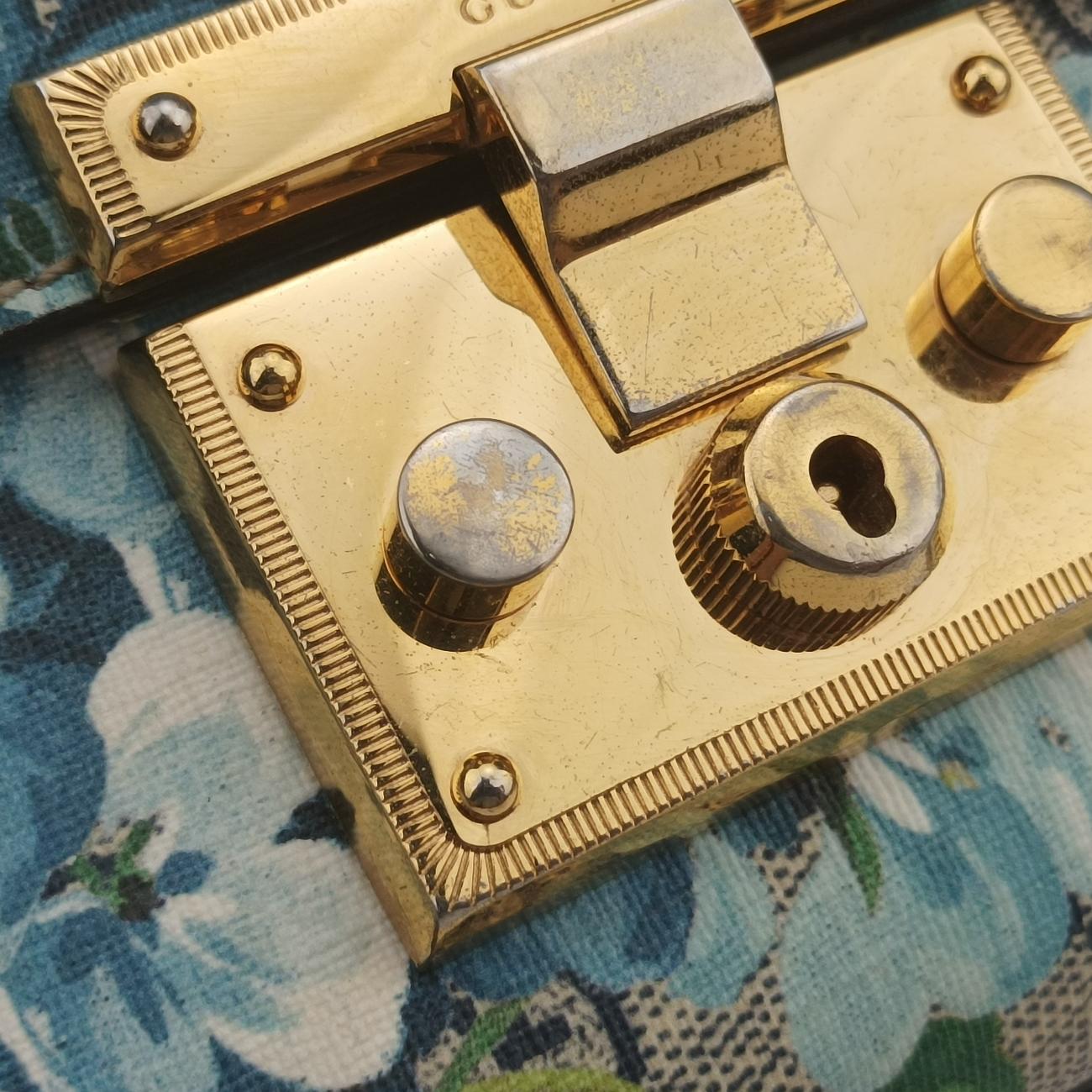 Pre-owned Gucci Padlock beige×Multicolour PVC coated canvas 409487 shoulderbag | stylenewstar