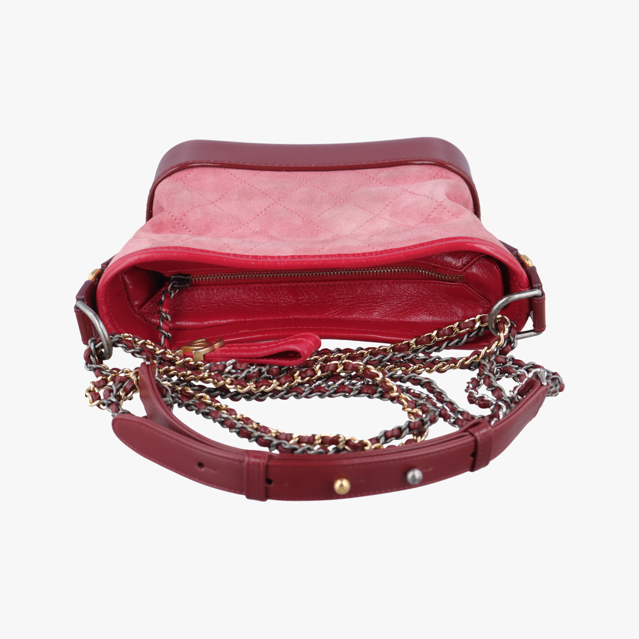 Secondhand Chanel GABRIELLE Red Suede × leather A91810 shoulderbag | stylenewstar