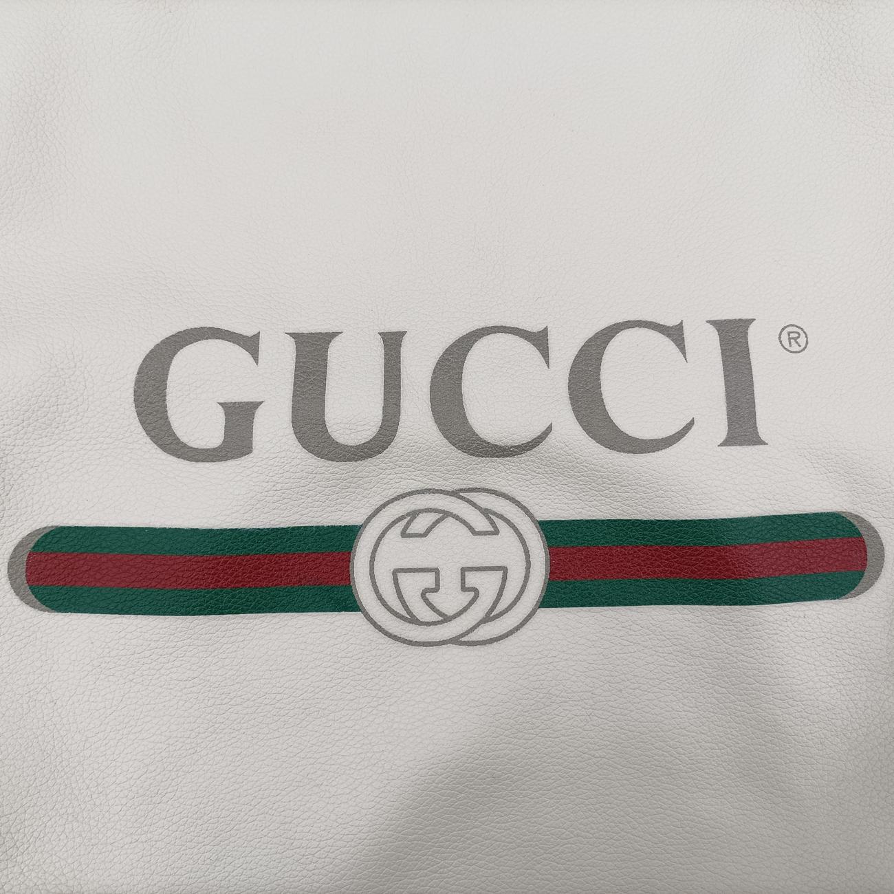 Vintage Gucci Gucci print White Leather 516639 backpack/rucksack | stylenewstar