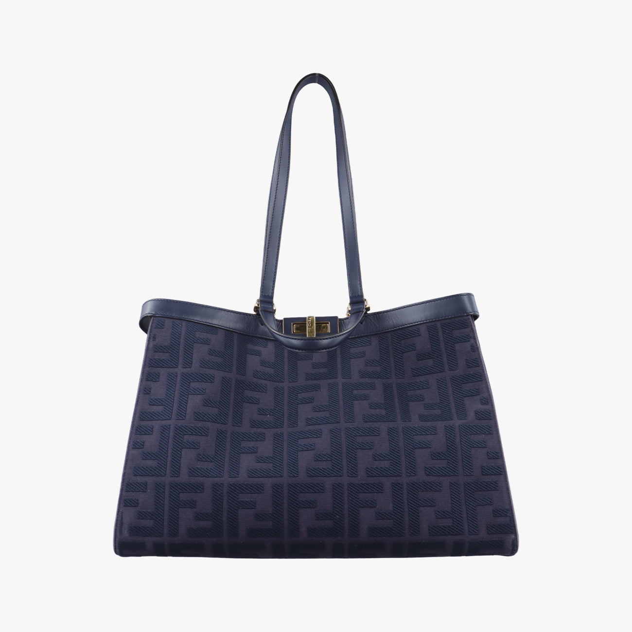 Pre-owned Fendi Peekaboo Blue Jacquard 8BH374 shoulderbag | stylenewstar