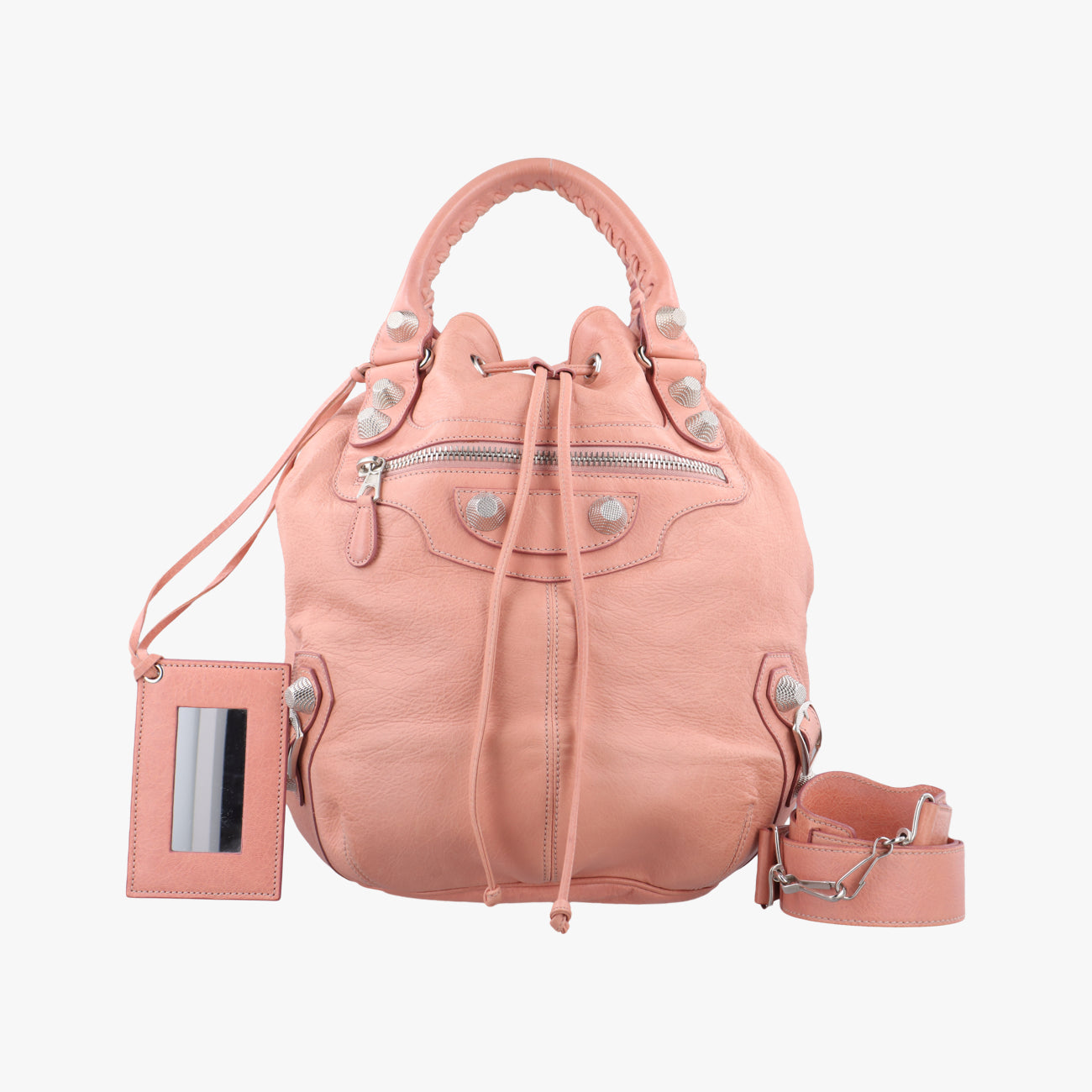 Pre-owned Balenciaga Pompon Pink Lambskin  shoulderbag | stylenewstar