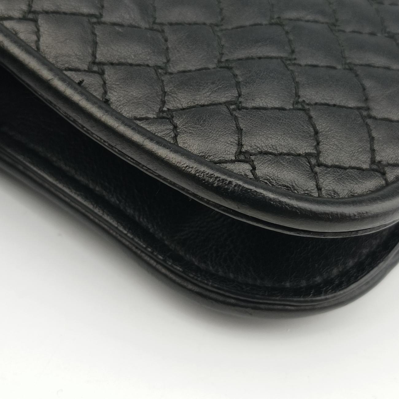 Pre-owned Bottega Veneta Intrecciato Black lambskin  handbag | stylenewstar