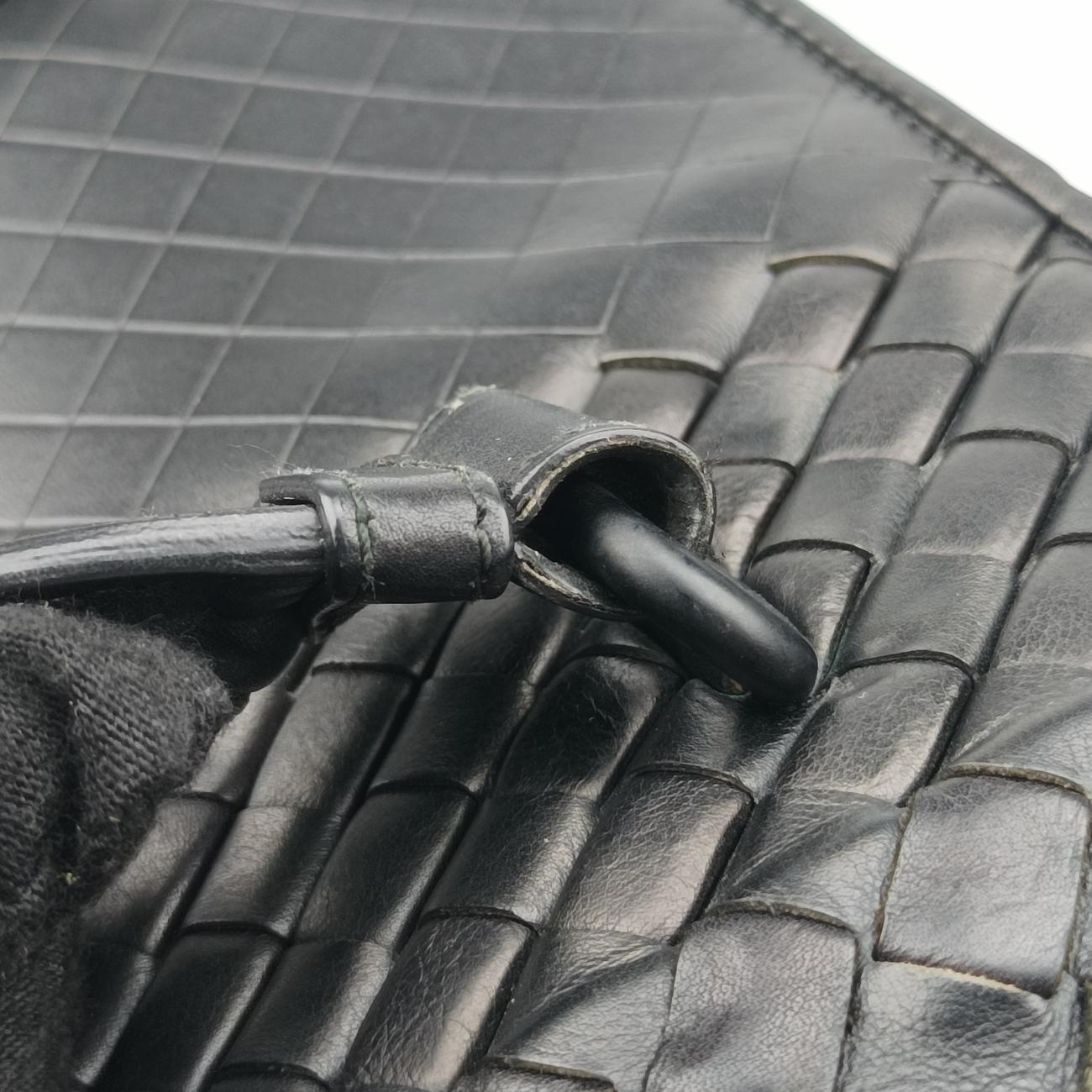 Pre-owned Bottega Veneta Intrecciato Black lambskin  handbag | stylenewstar
