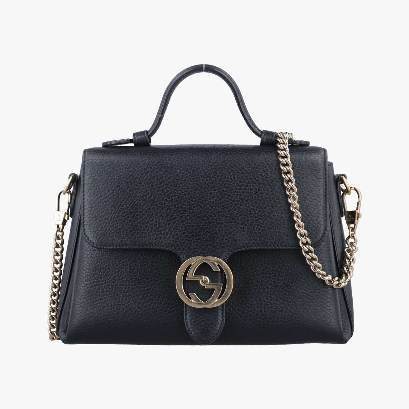 Secondhand Gucci Interlocking G Black Leather 510302 shoulderbag | stylenewstar