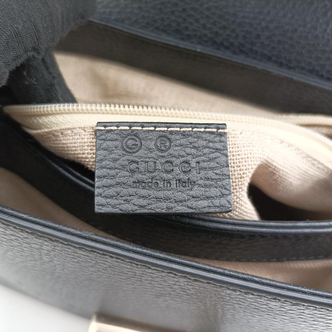 Secondhand Gucci Interlocking G Black Leather 510302 shoulderbag | stylenewstar