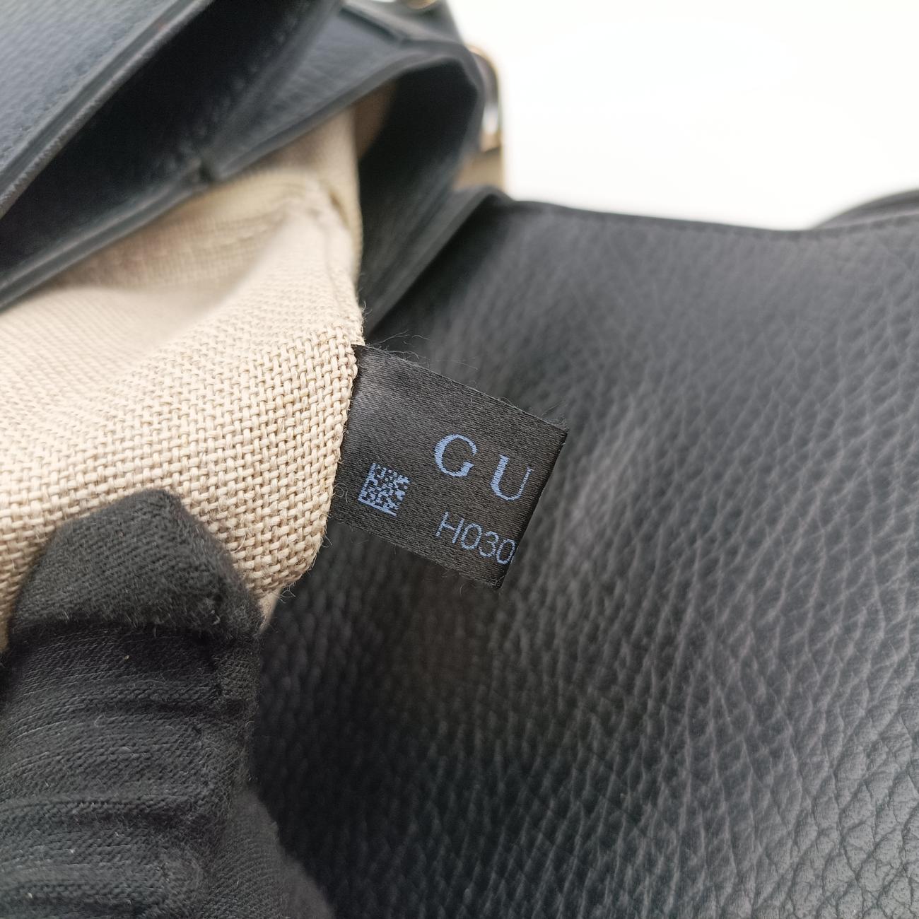 Secondhand Gucci Interlocking G Black Leather 510302 shoulderbag | stylenewstar