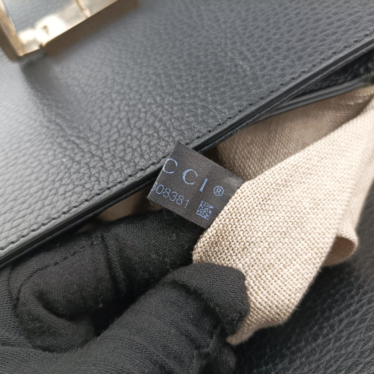Secondhand Gucci Interlocking G Black Leather 510302 shoulderbag | stylenewstar