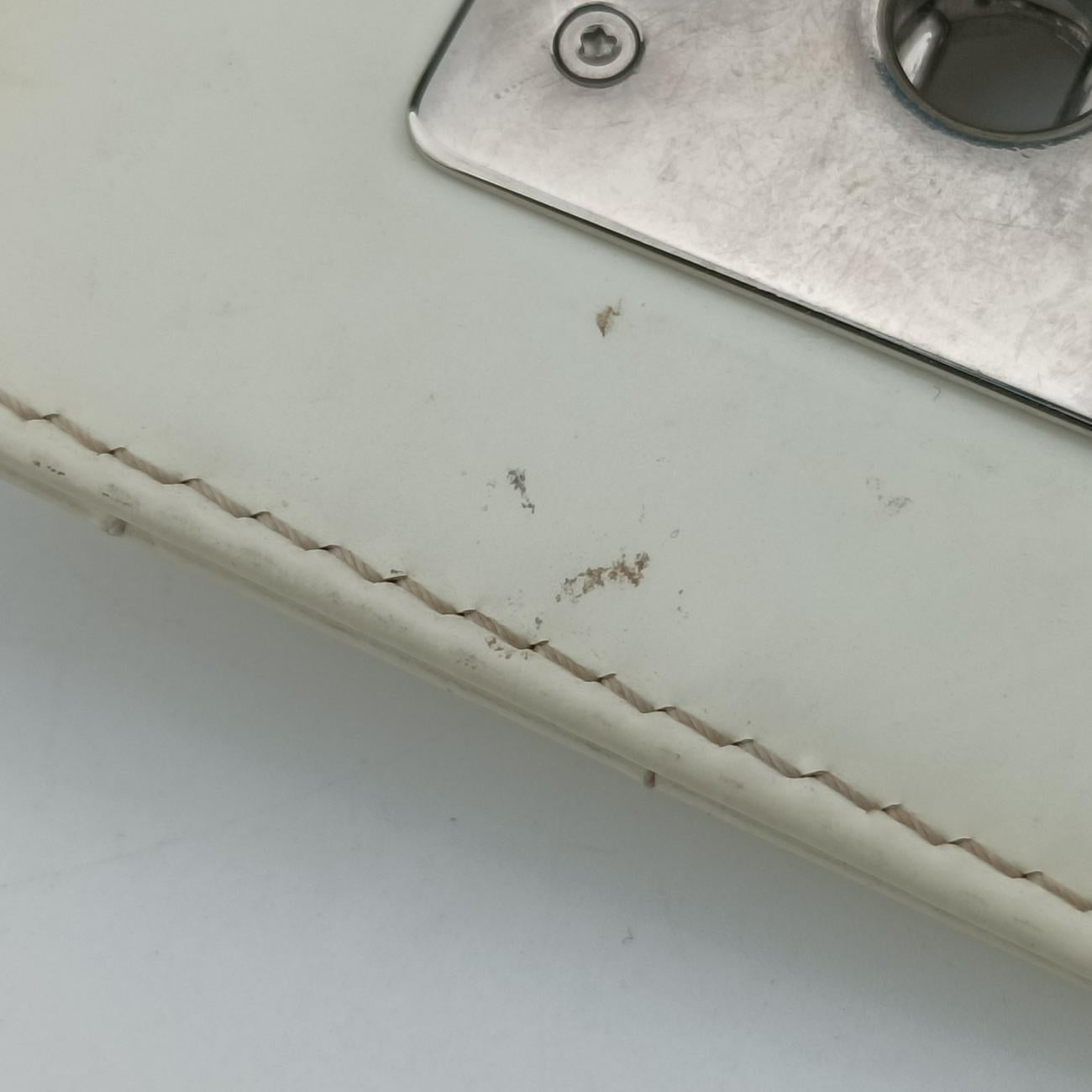 Pre-owned Chanel Jetsetter Boy Shopping Tote White Patent A67020 shoulderbag | stylenewstar