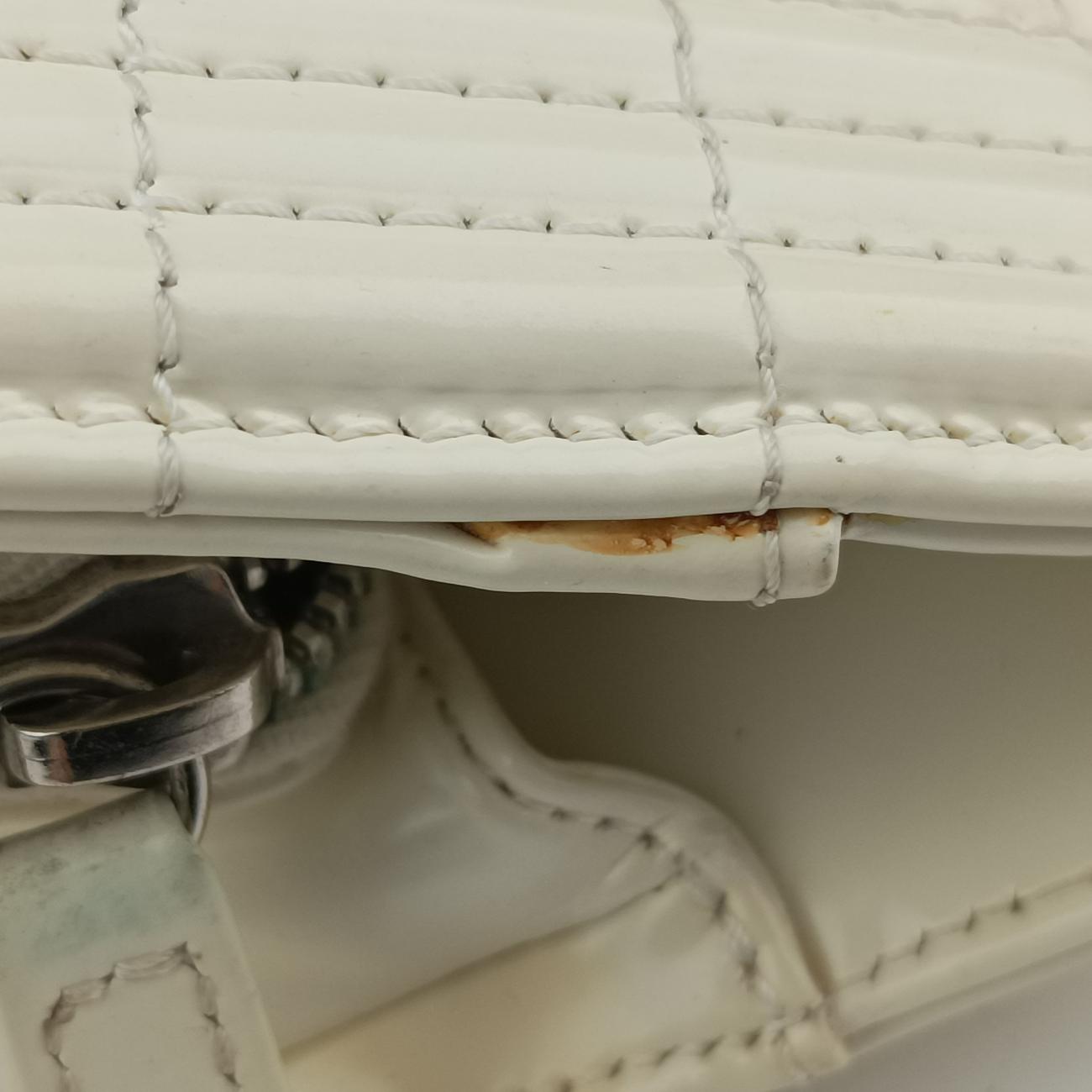 Pre-owned Chanel Jetsetter Boy Shopping Tote White Patent A67020 shoulderbag | stylenewstar