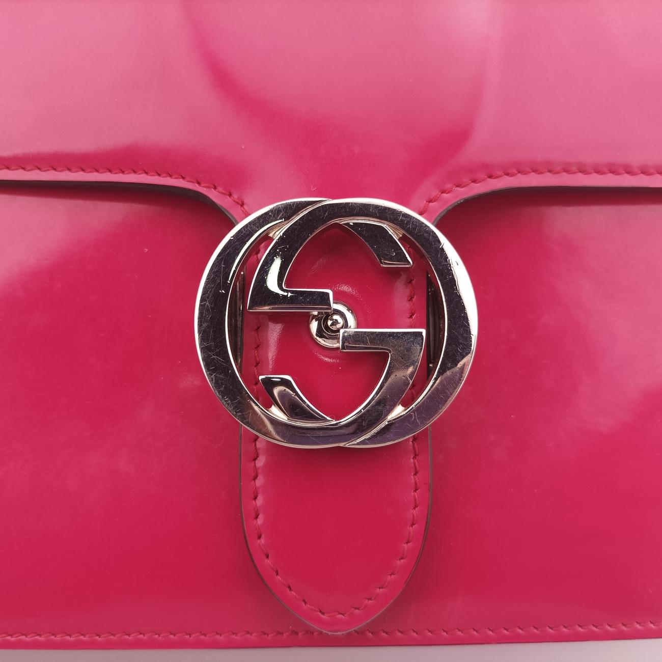 Secondhand Gucci Interlocking G Pink Patent 387606 shoulderbag | stylenewstar