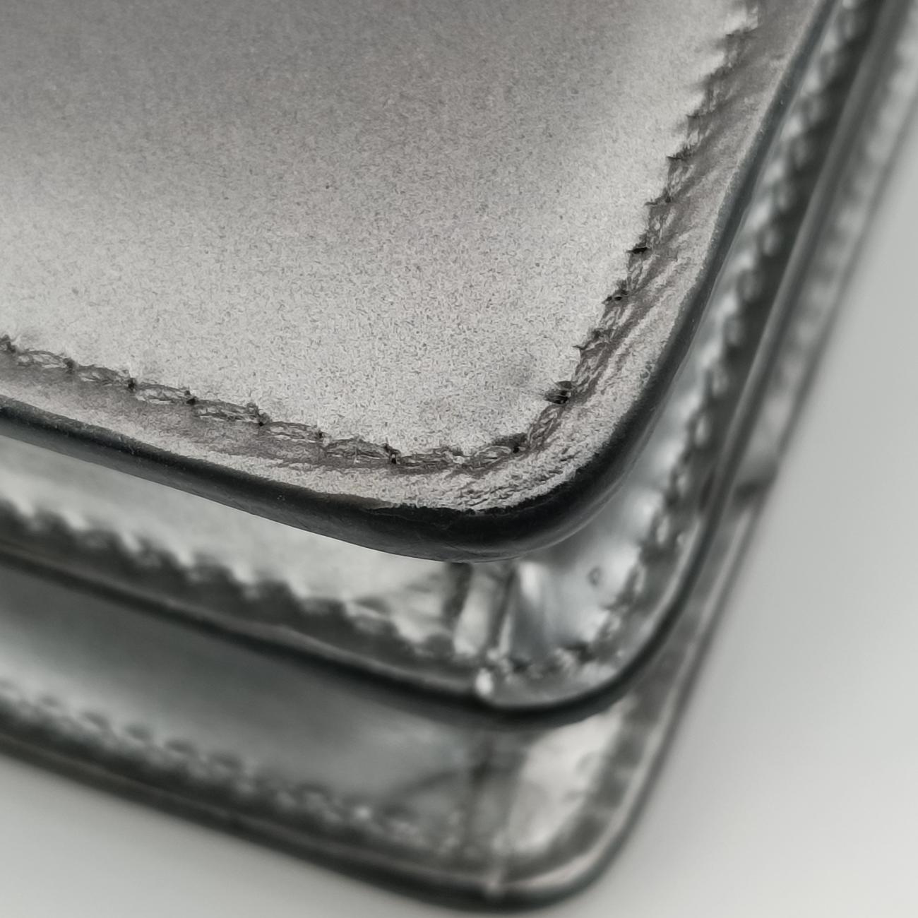 Secondhand Prada Logo Plaque Silver Leather  shoulderbag | stylenewstar