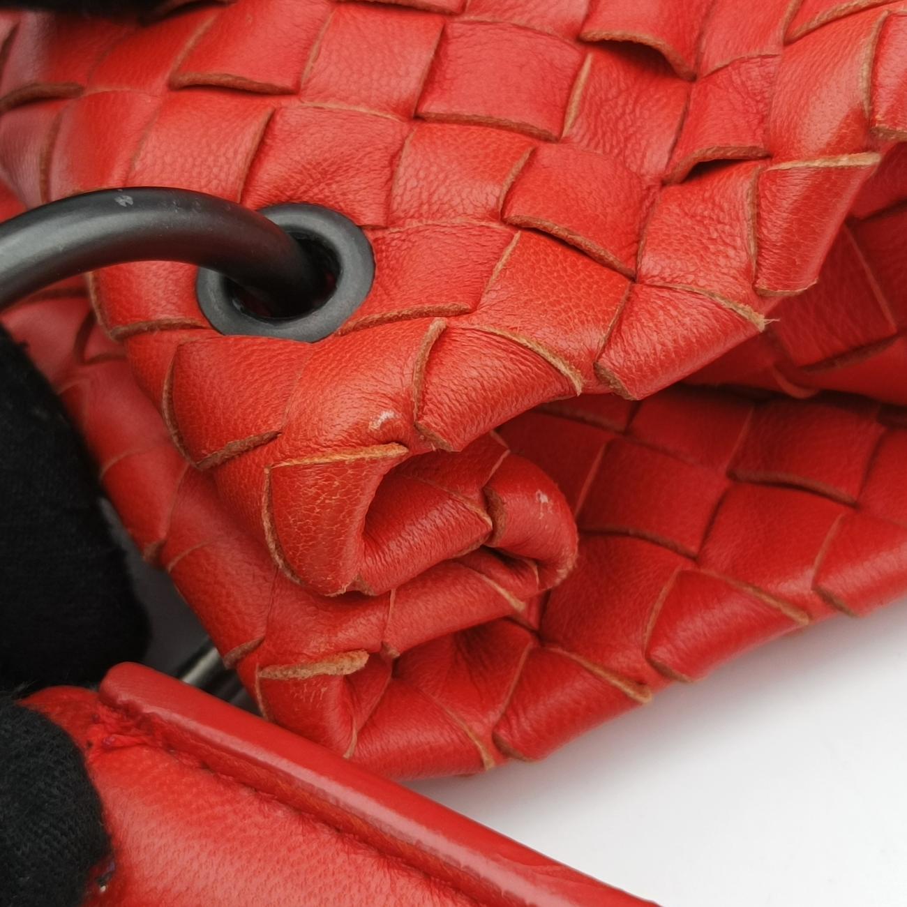 Pre-owned Bottega Veneta Intrecciato Orange lambskin  shoulderbag | stylenewstar