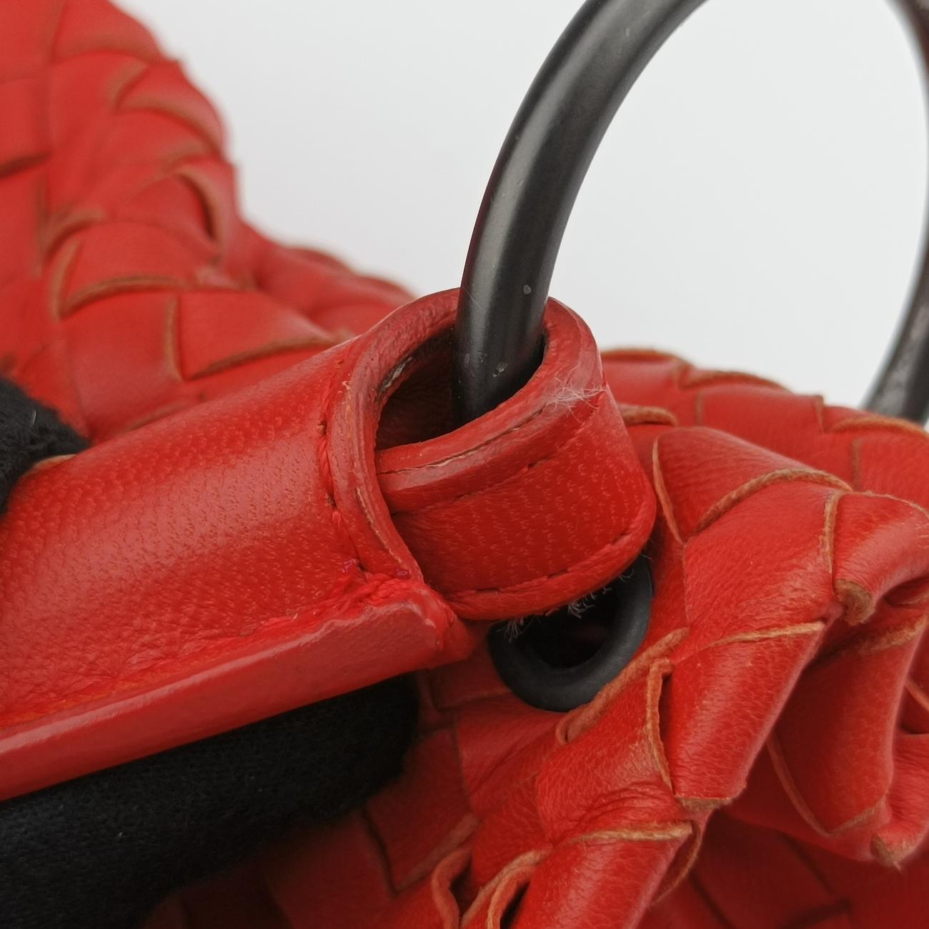 Pre-owned Bottega Veneta Intrecciato Orange lambskin  shoulderbag | stylenewstar