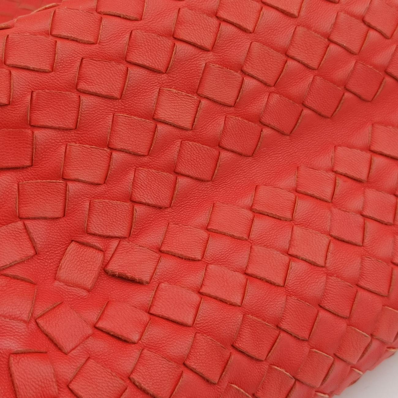 Pre-owned Bottega Veneta Intrecciato Orange lambskin  shoulderbag | stylenewstar