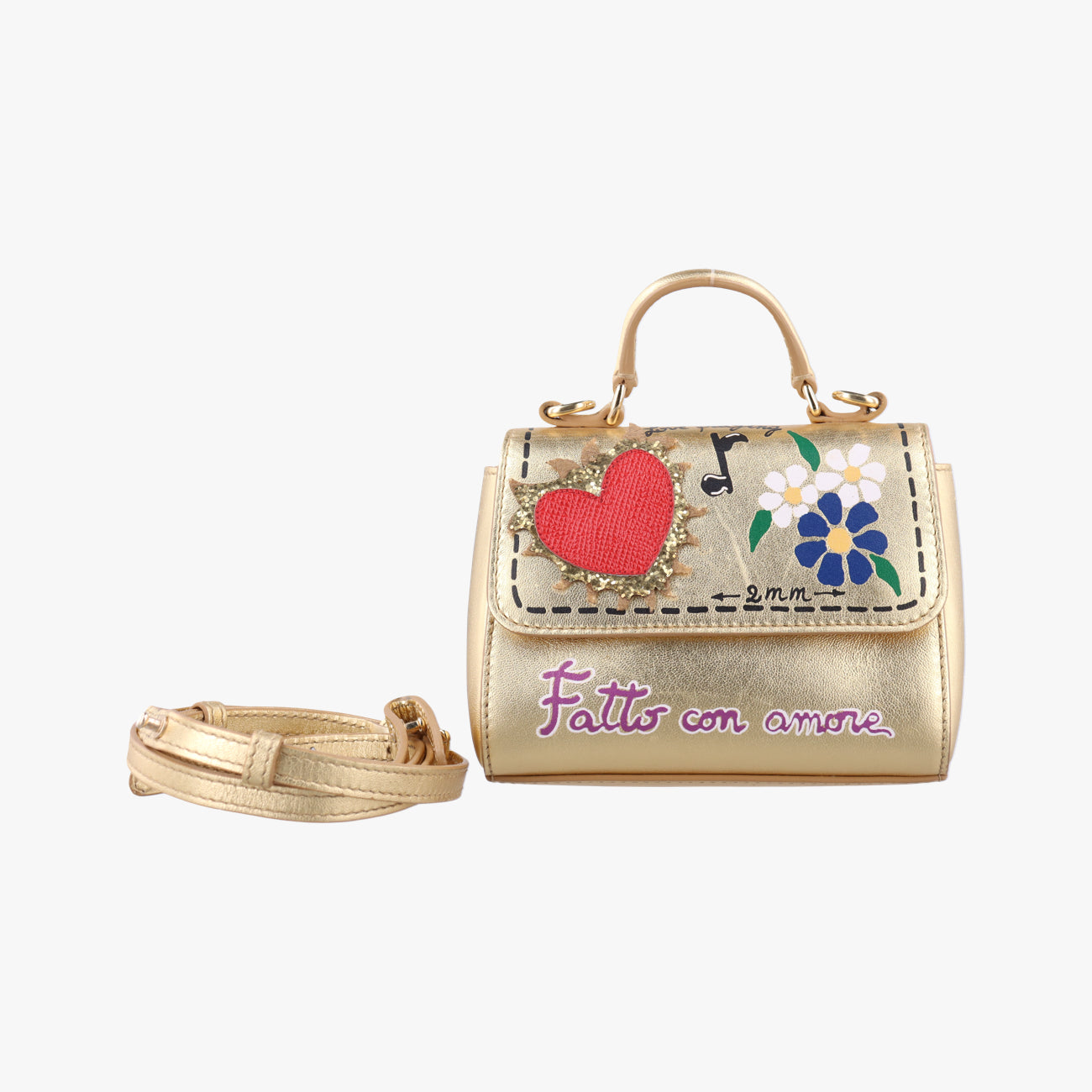Pre-owned Dolce & Gabbana SICILY Golden×Multicolour Leather  shoulderbag | stylenewstar