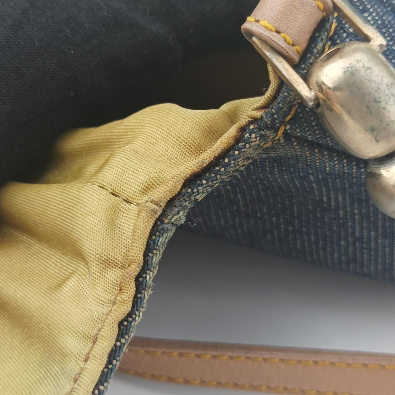 Pre-owned Christian Dior Marispearl Navy Denim  shoulderbag | stylenewstar