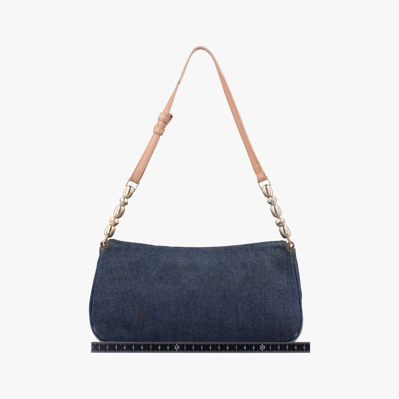 Pre-owned Christian Dior Marispearl Navy Denim  shoulderbag | stylenewstar