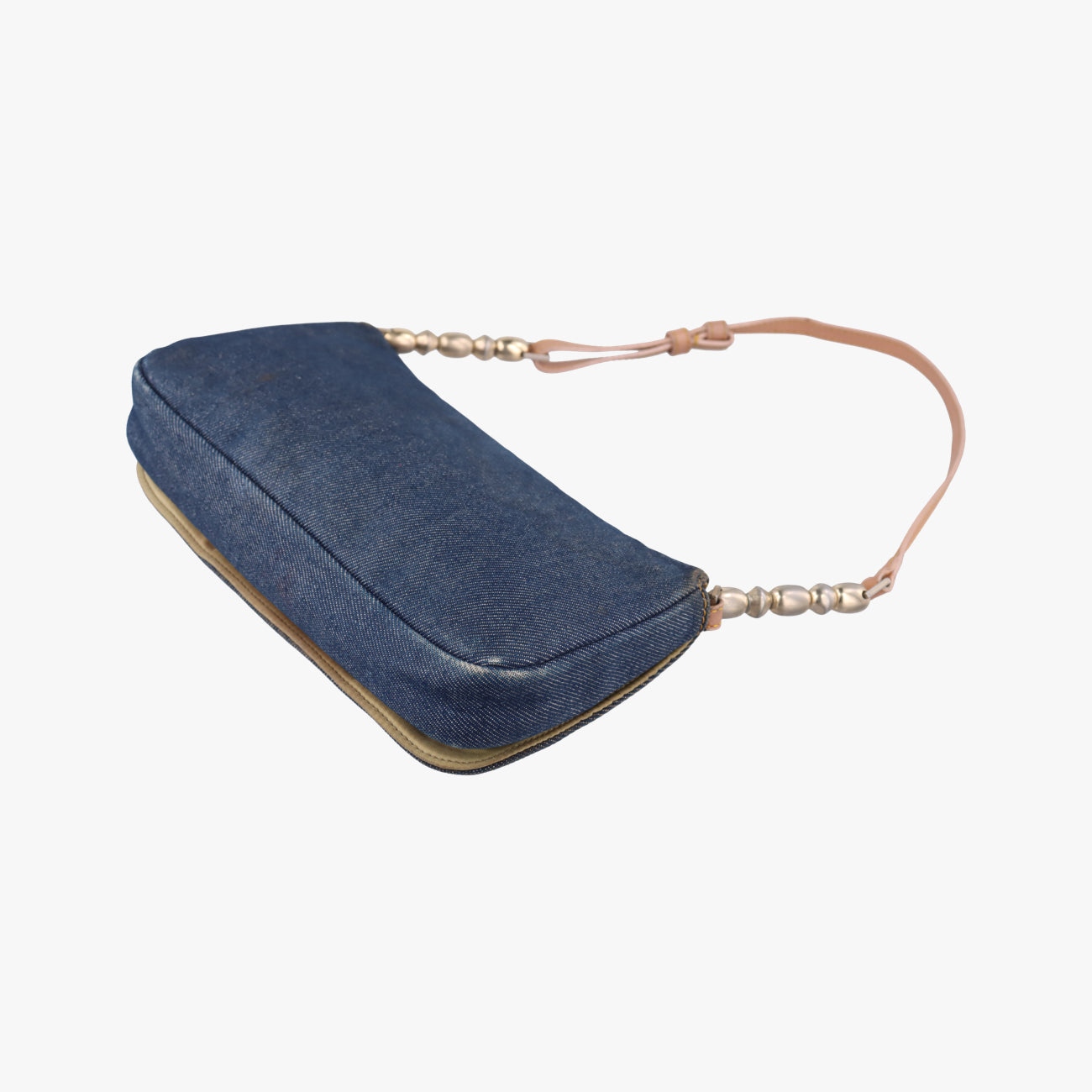 Pre-owned Christian Dior Marispearl Navy Denim  shoulderbag | stylenewstar