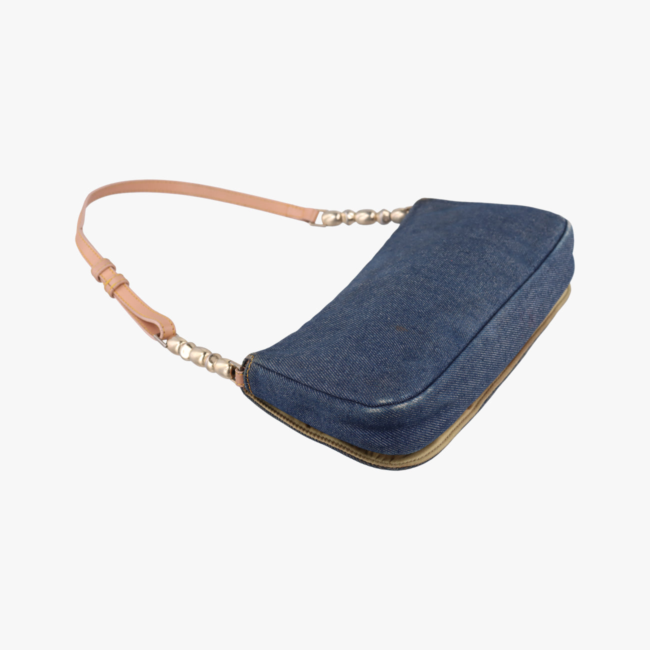 Pre-owned Christian Dior Marispearl Navy Denim  shoulderbag | stylenewstar