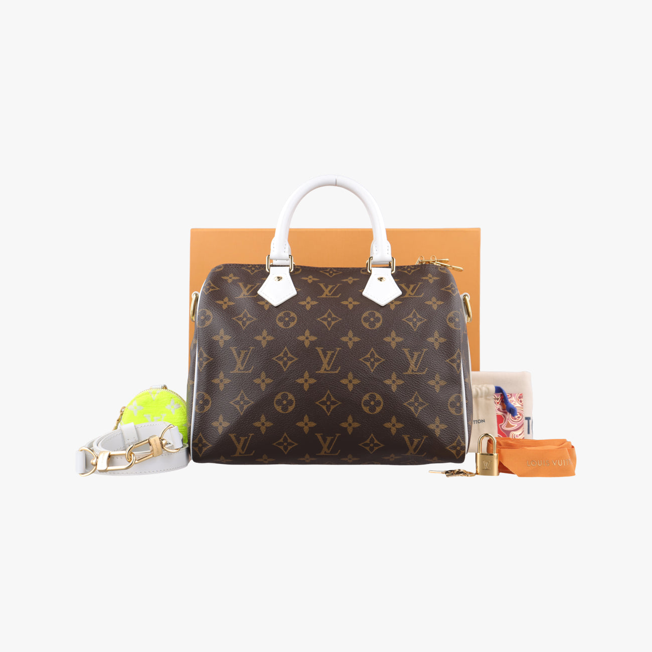 Secondhand Louis Vuitton Speedy  Bandoulière 25 brown×white Monogram Canvas×calf leather M20754 shoulderbag | stylenewstar