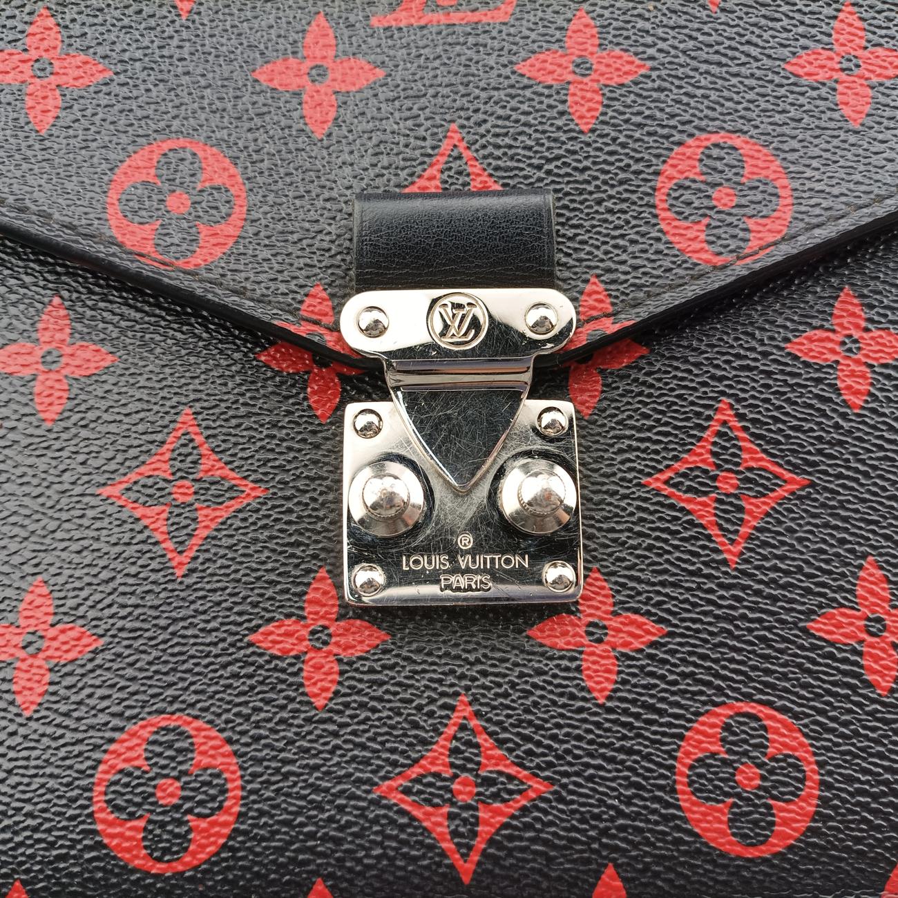 Pre-owned Louis Vuitton Pochette MéTIS MM black×Anfrarouge Monogram Canvas M41462 shoulderbag | stylenewstar