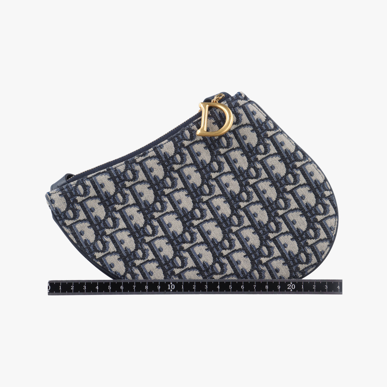 Pre-owned Christian Dior Saddle Navy×gray Jacquard  shoulderbag | stylenewstar