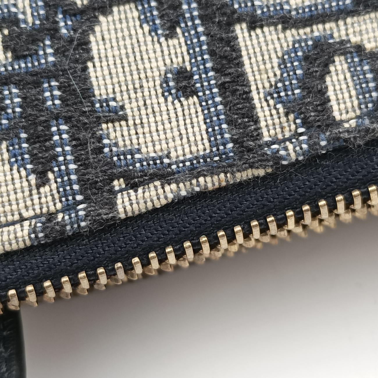 Pre-owned Christian Dior Saddle Navy×gray Jacquard  shoulderbag | stylenewstar