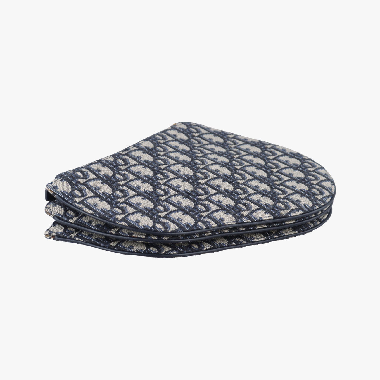 Pre-owned Christian Dior Saddle Navy×gray Jacquard  shoulderbag | stylenewstar