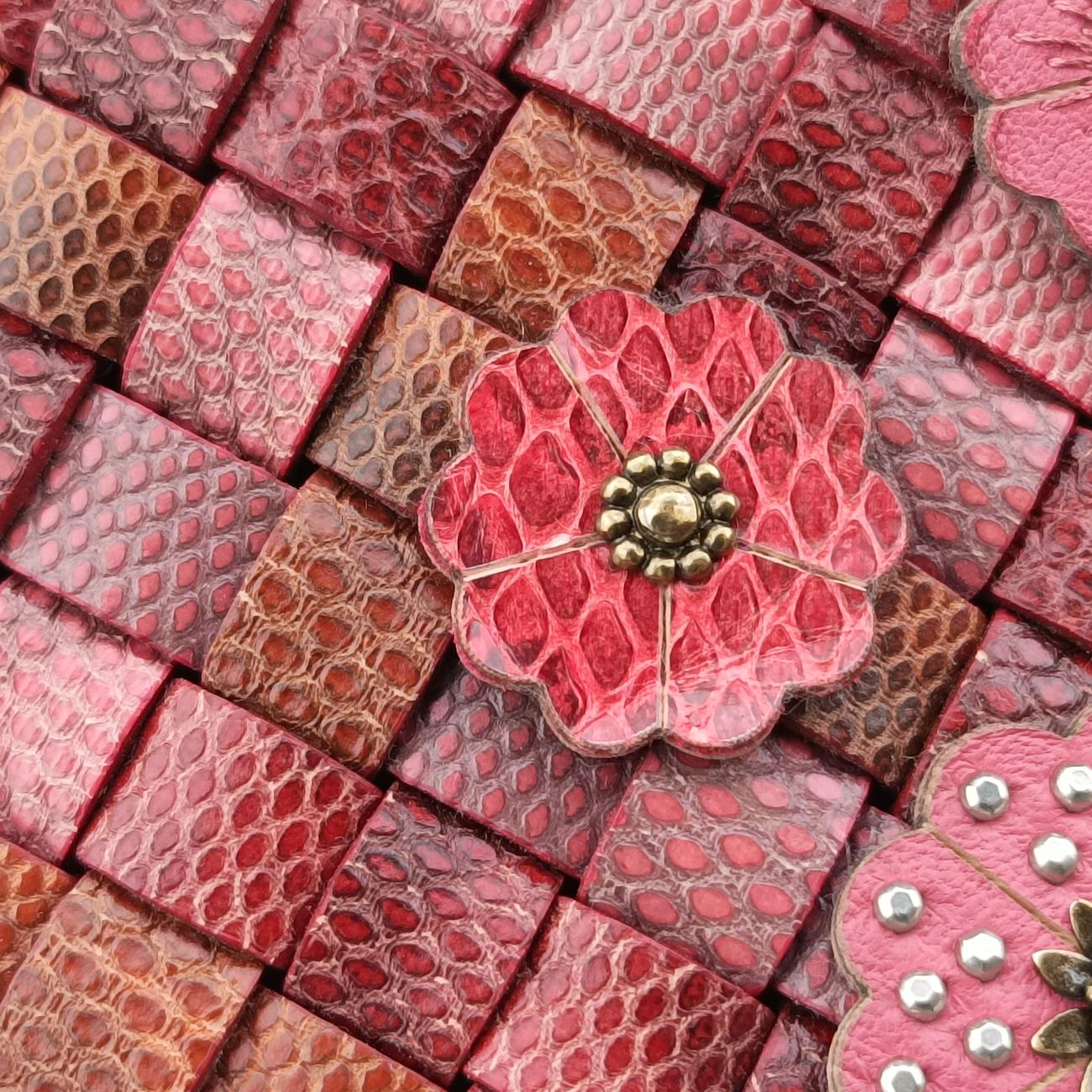 Pre-owned Bottega Veneta Intrecciato Red×Multicolour Leather  shoulderbag | stylenewstar