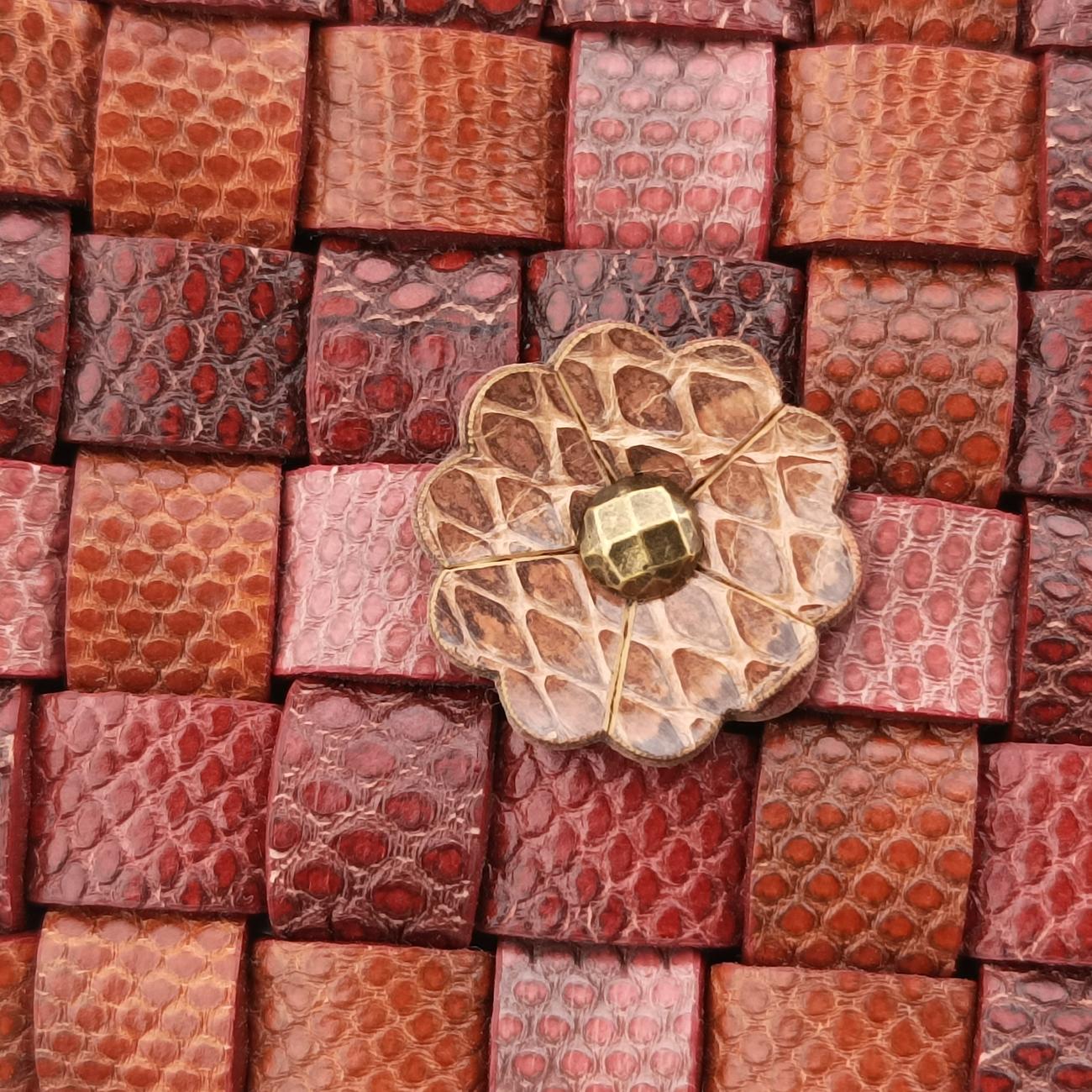 Pre-owned Bottega Veneta Intrecciato Red×Multicolour Leather  shoulderbag | stylenewstar