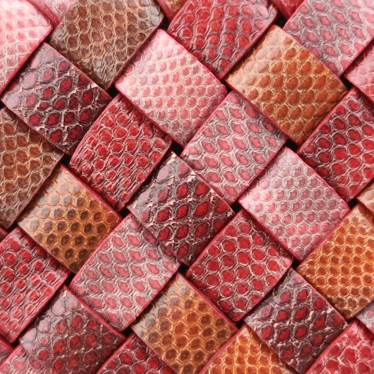 Pre-owned Bottega Veneta Intrecciato Red×Multicolour Leather  shoulderbag | stylenewstar