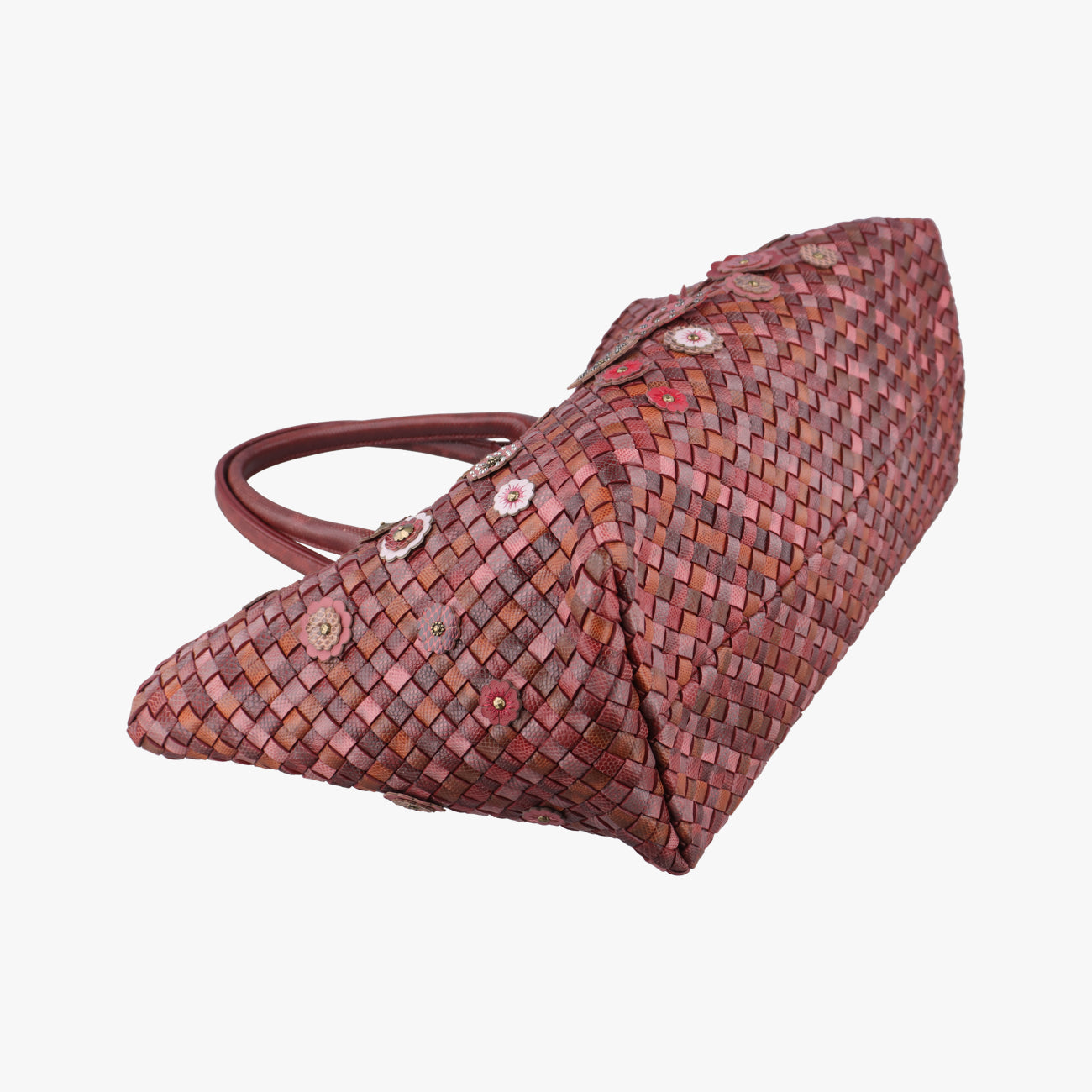 Pre-owned Bottega Veneta Intrecciato Red×Multicolour Leather  shoulderbag | stylenewstar