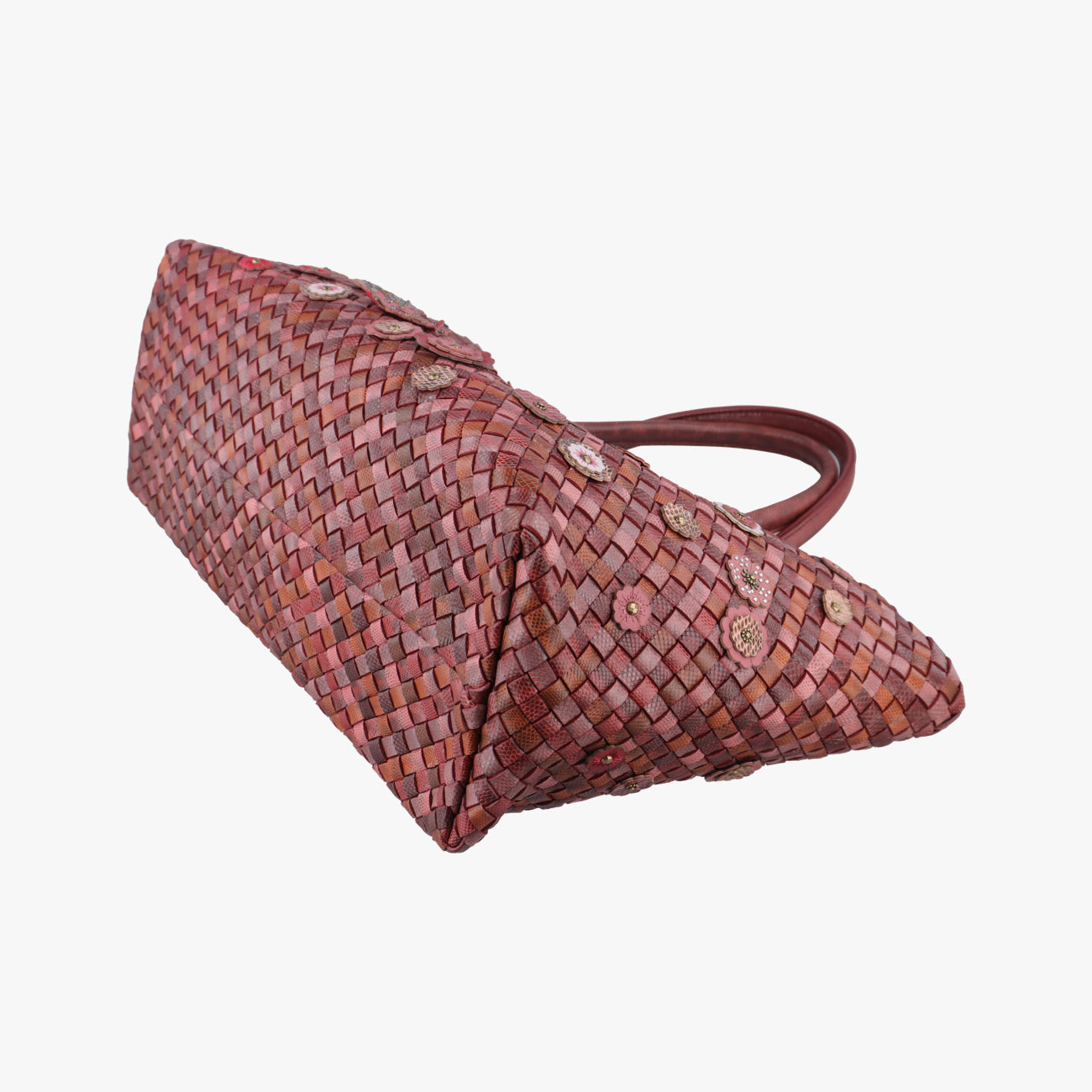 Pre-owned Bottega Veneta Intrecciato Red×Multicolour Leather  shoulderbag | stylenewstar