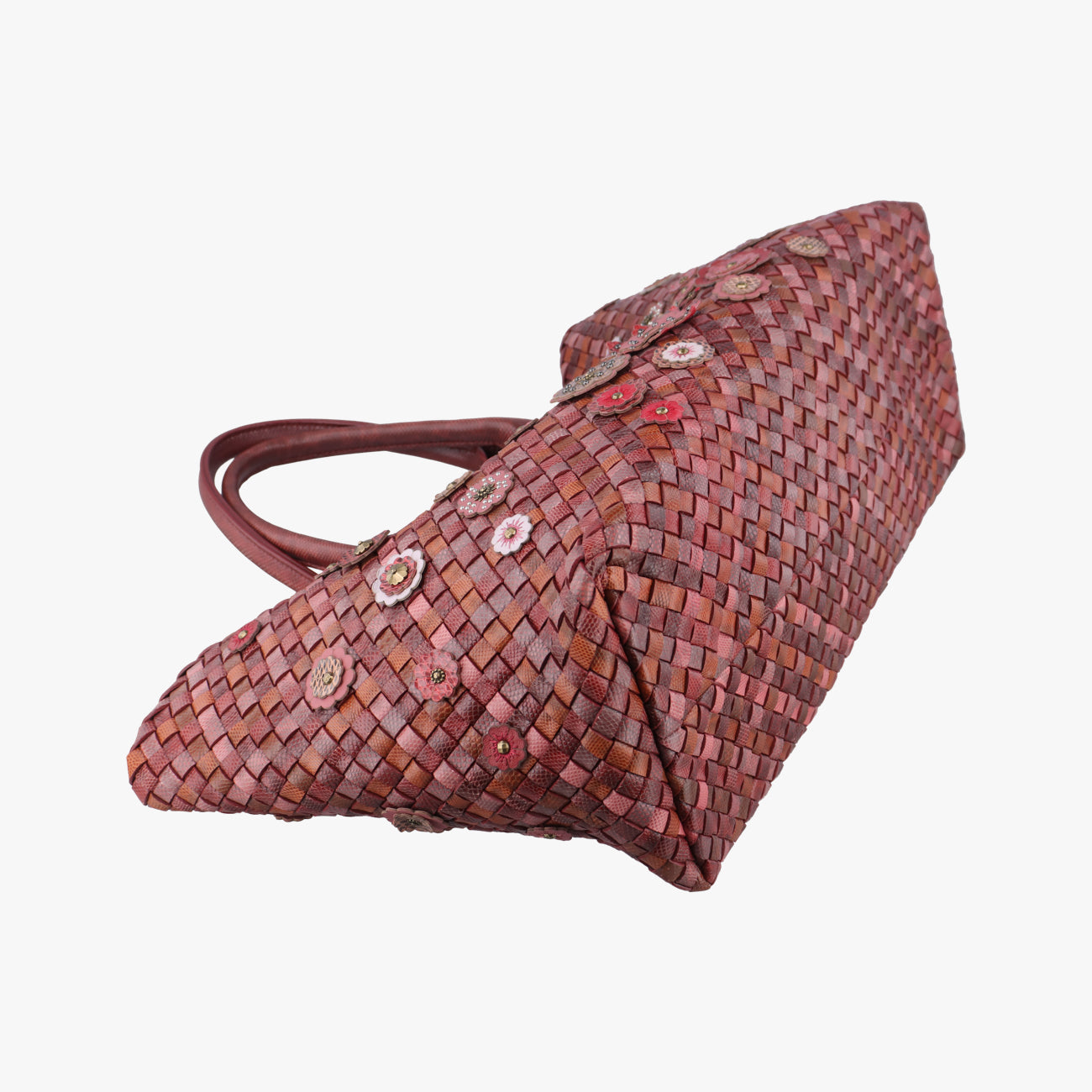 Pre-owned Bottega Veneta Intrecciato Red×Multicolour Leather  shoulderbag | stylenewstar