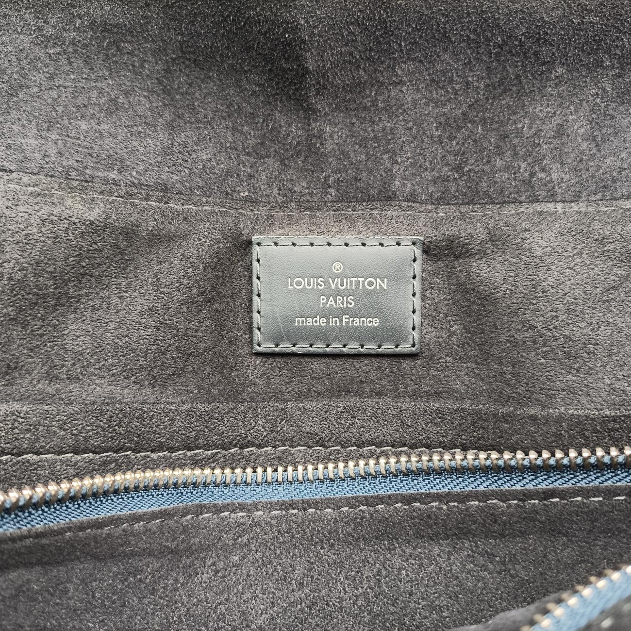 Pre-owned Louis Vuitton Newport Messenger PM black x navy Damier Cobalt N41587 crossbodybag | stylenewstar