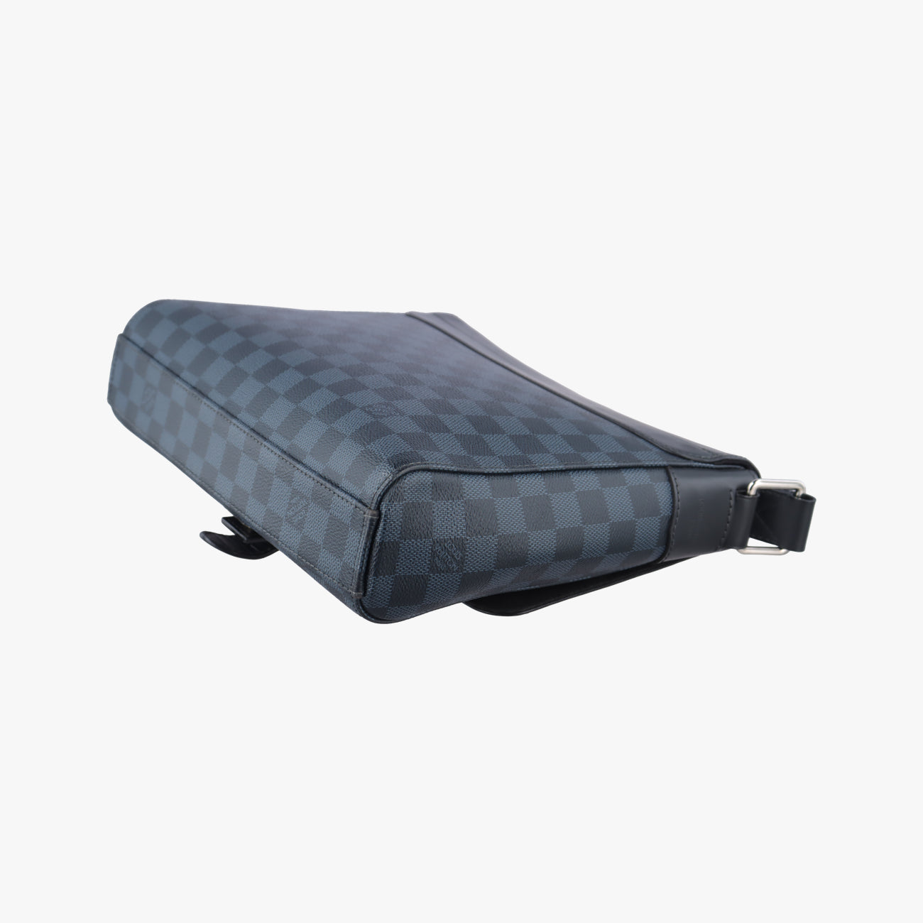 Pre-owned Louis Vuitton Newport Messenger PM black x navy Damier Cobalt N41587 crossbodybag | stylenewstar