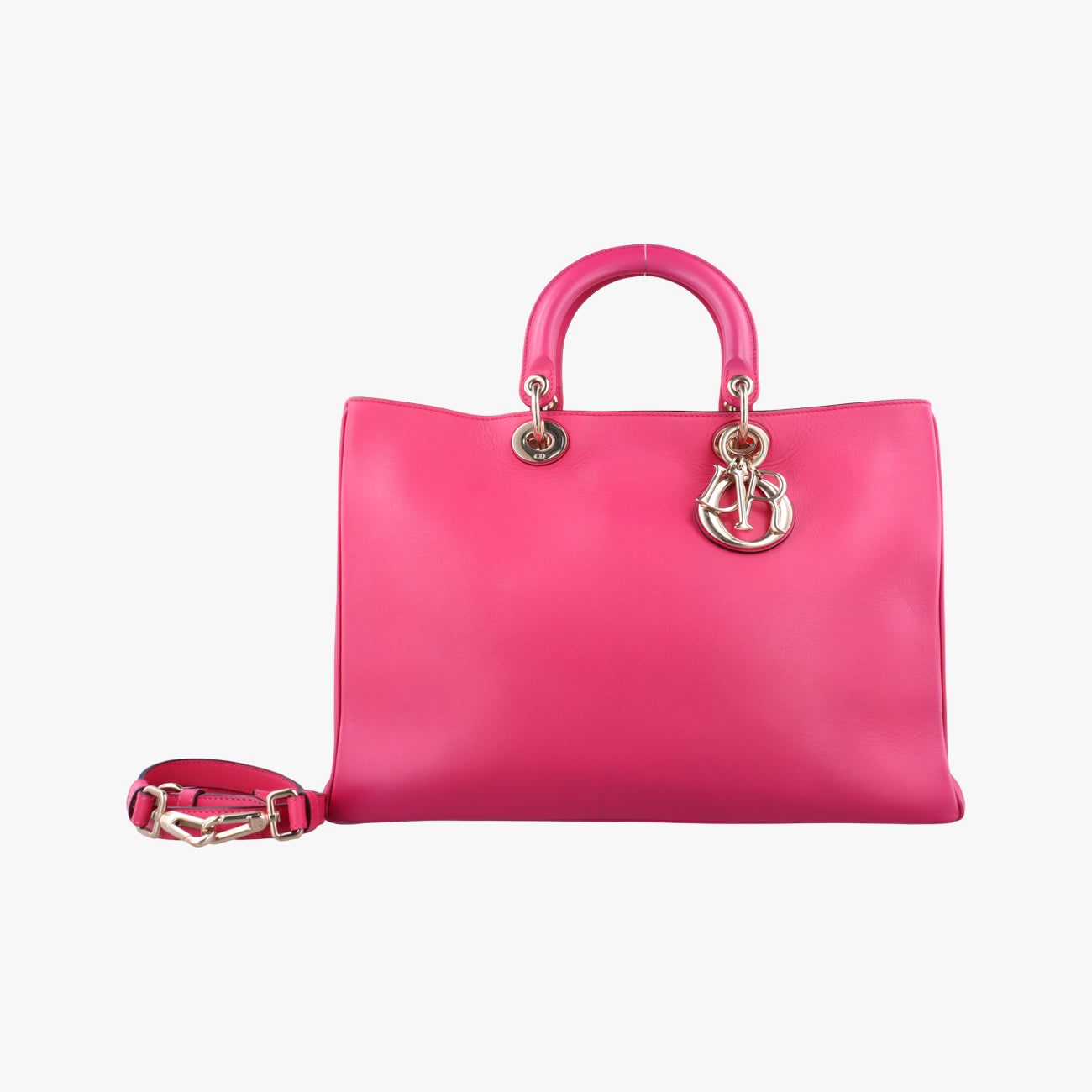 Pre-owned Christian Dior Diorissimo Rose Leather  shoulderbag | stylenewstar