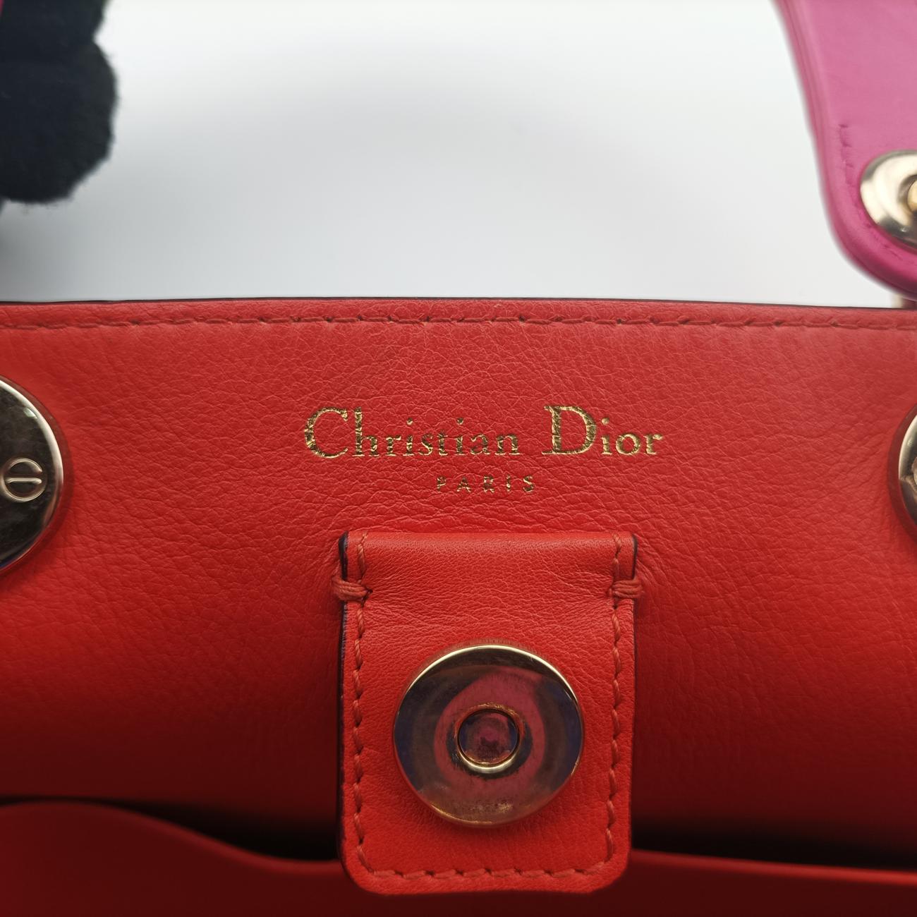 Pre-owned Christian Dior Diorissimo Rose Leather  shoulderbag | stylenewstar
