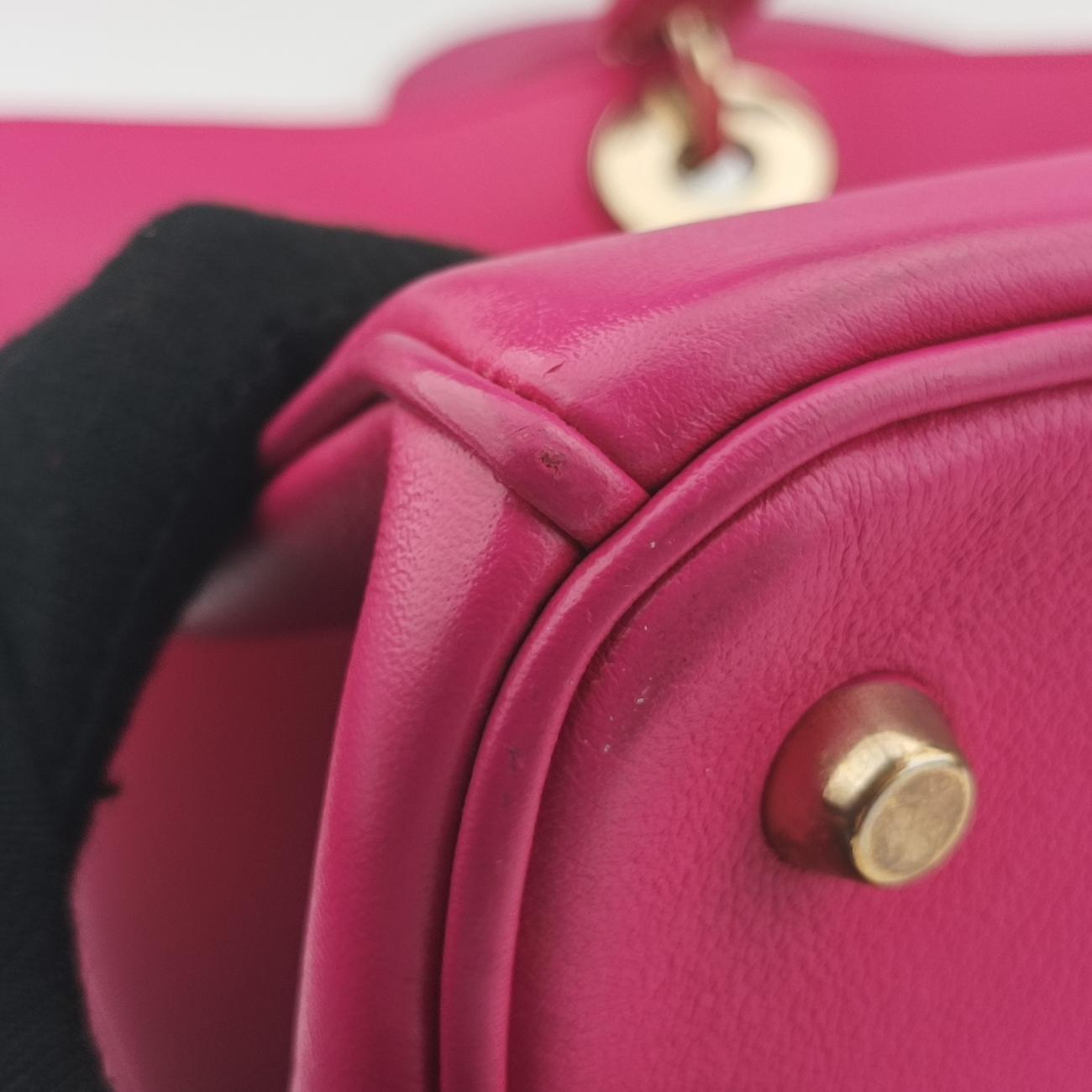 Pre-owned Christian Dior Diorissimo Rose Leather  shoulderbag | stylenewstar