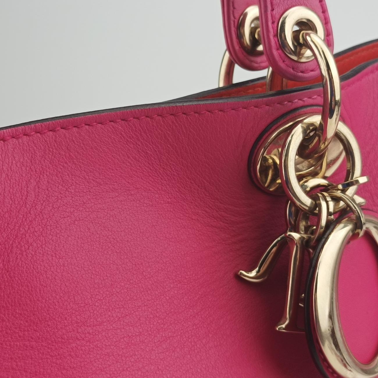 Pre-owned Christian Dior Diorissimo Rose Leather  shoulderbag | stylenewstar