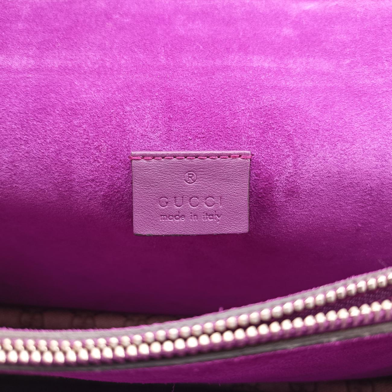 Pre-owned Gucci Dionysus Beige x Purple x Multicolor PVC coated canvas × suede 400235 shoulderbag | stylenewstar