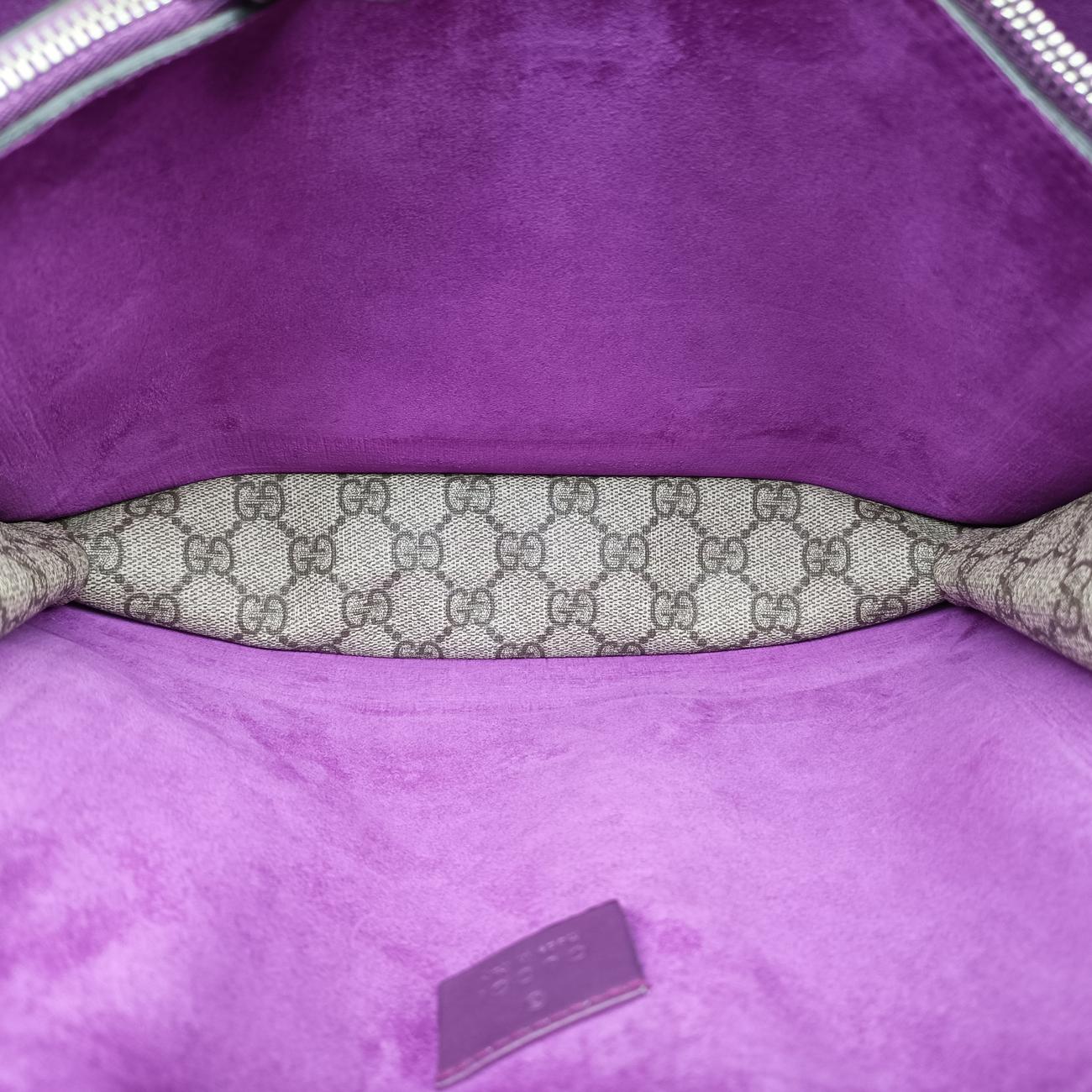 Pre-owned Gucci Dionysus Beige x Purple x Multicolor PVC coated canvas × suede 400235 shoulderbag | stylenewstar
