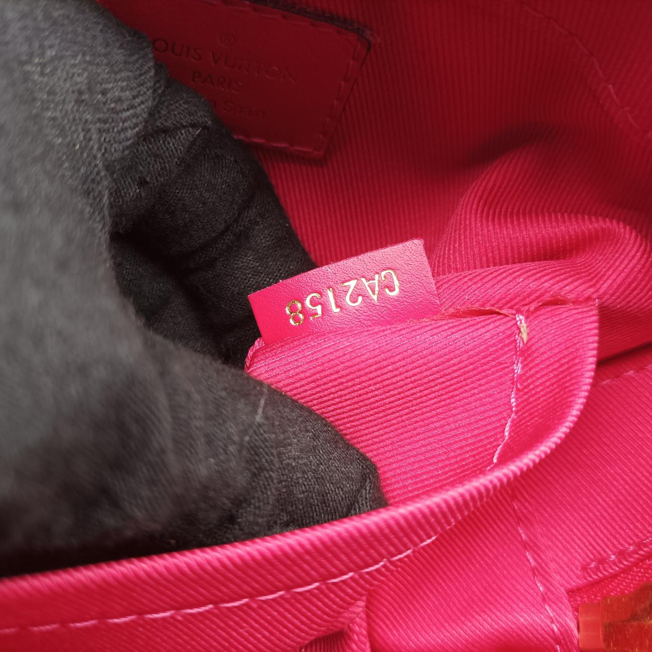 Pre-owned Louis Vuitton SAINTONGE brown×Freesia Monogram Canvas×calf leather M43557 shoulderbag | stylenewstar