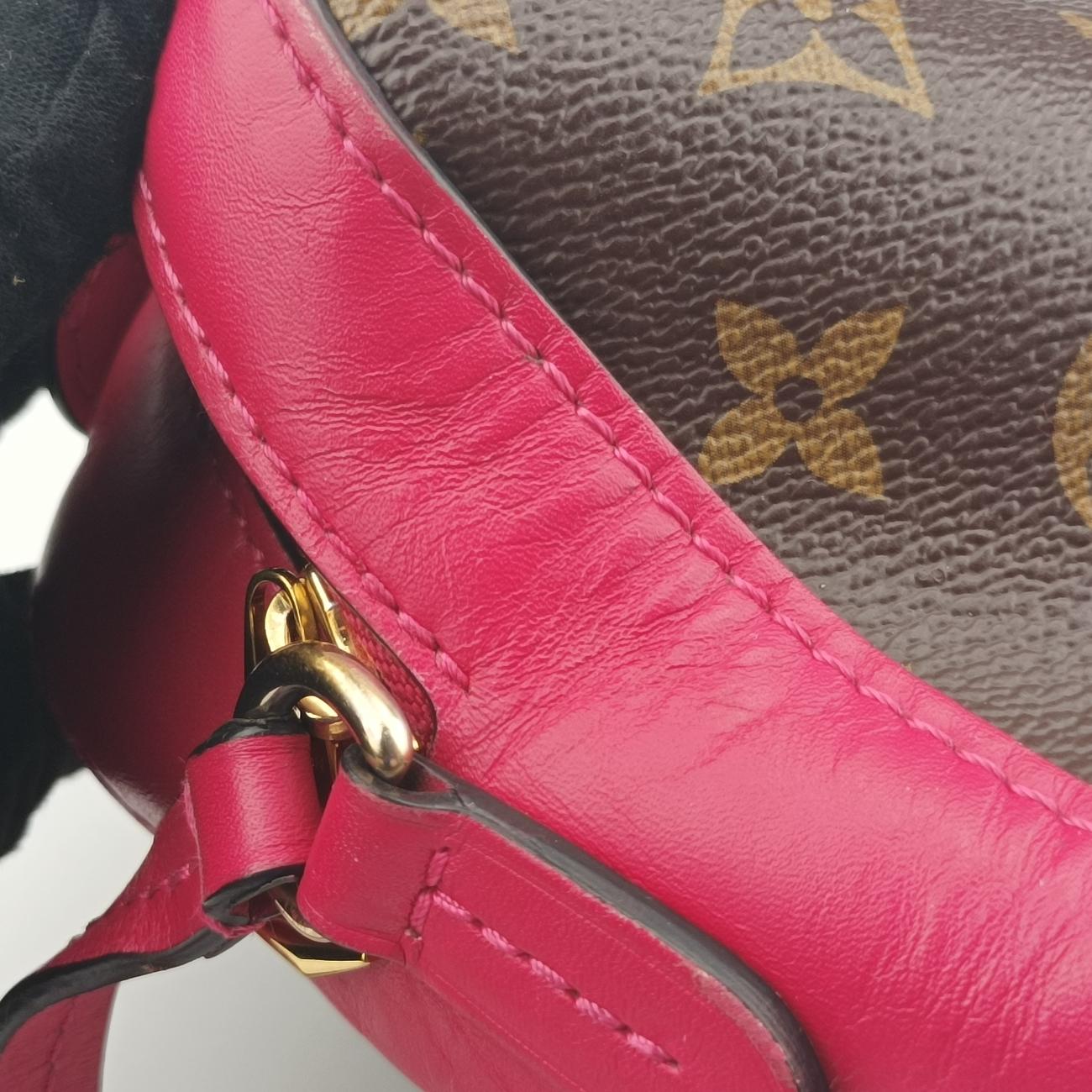 Pre-owned Louis Vuitton SAINTONGE brown×Freesia Monogram Canvas×calf leather M43557 shoulderbag | stylenewstar