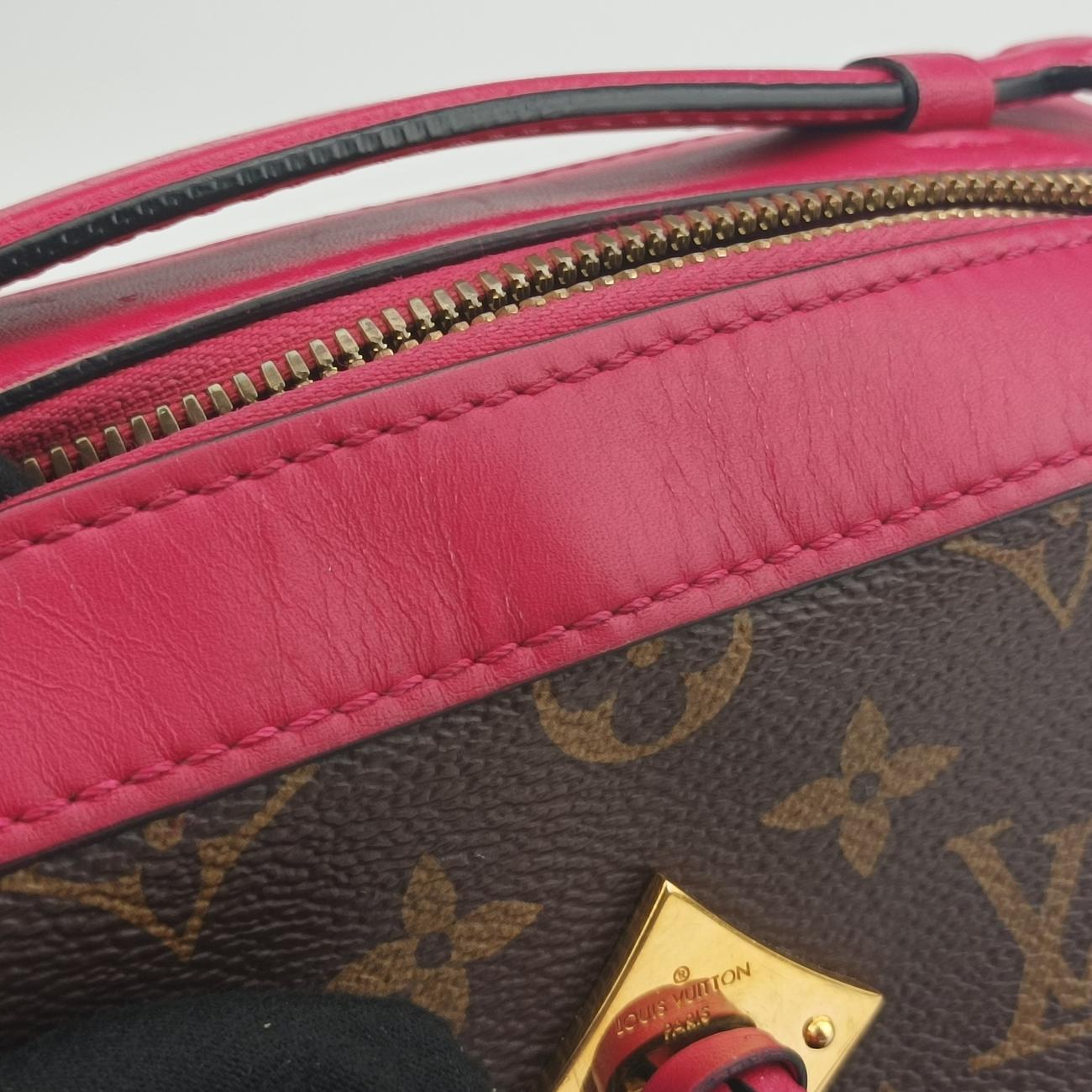 Pre-owned Louis Vuitton SAINTONGE brown×Freesia Monogram Canvas×calf leather M43557 shoulderbag | stylenewstar