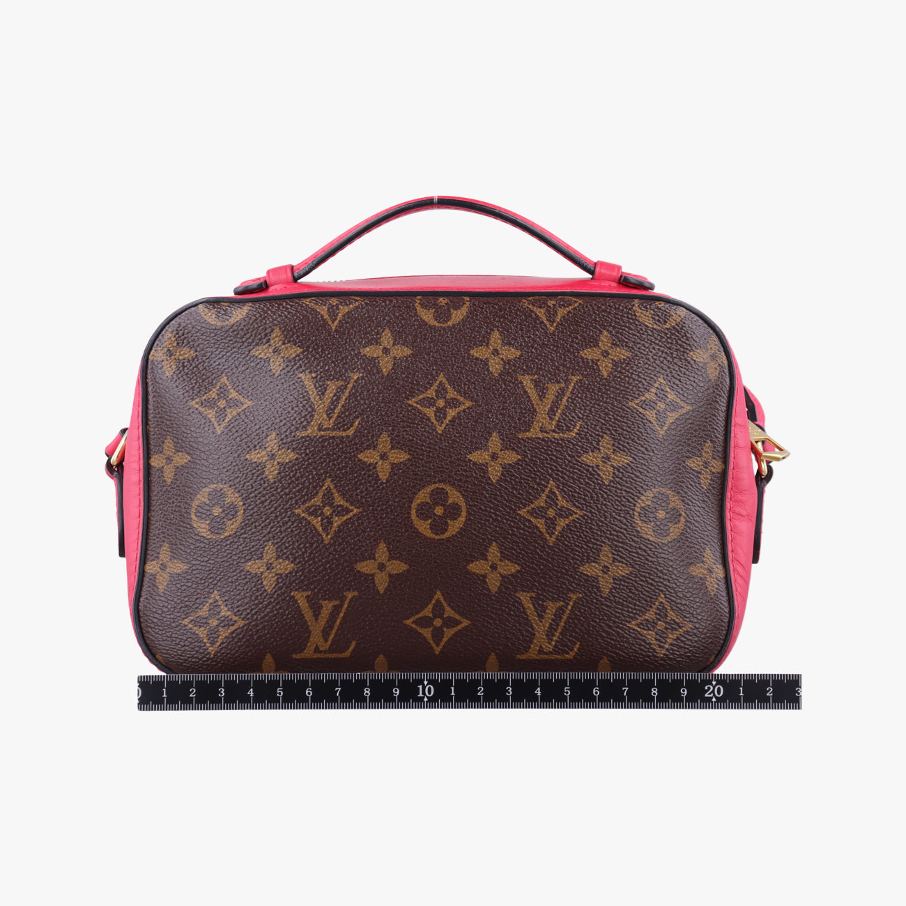 Pre-owned Louis Vuitton SAINTONGE brown×Freesia Monogram Canvas×calf leather M43557 shoulderbag | stylenewstar