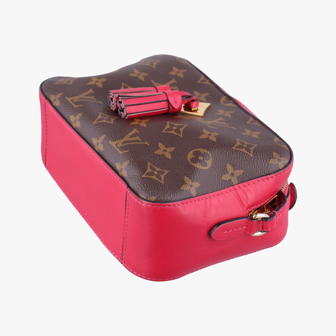 Pre-owned Louis Vuitton SAINTONGE brown×Freesia Monogram Canvas×calf leather M43557 shoulderbag | stylenewstar