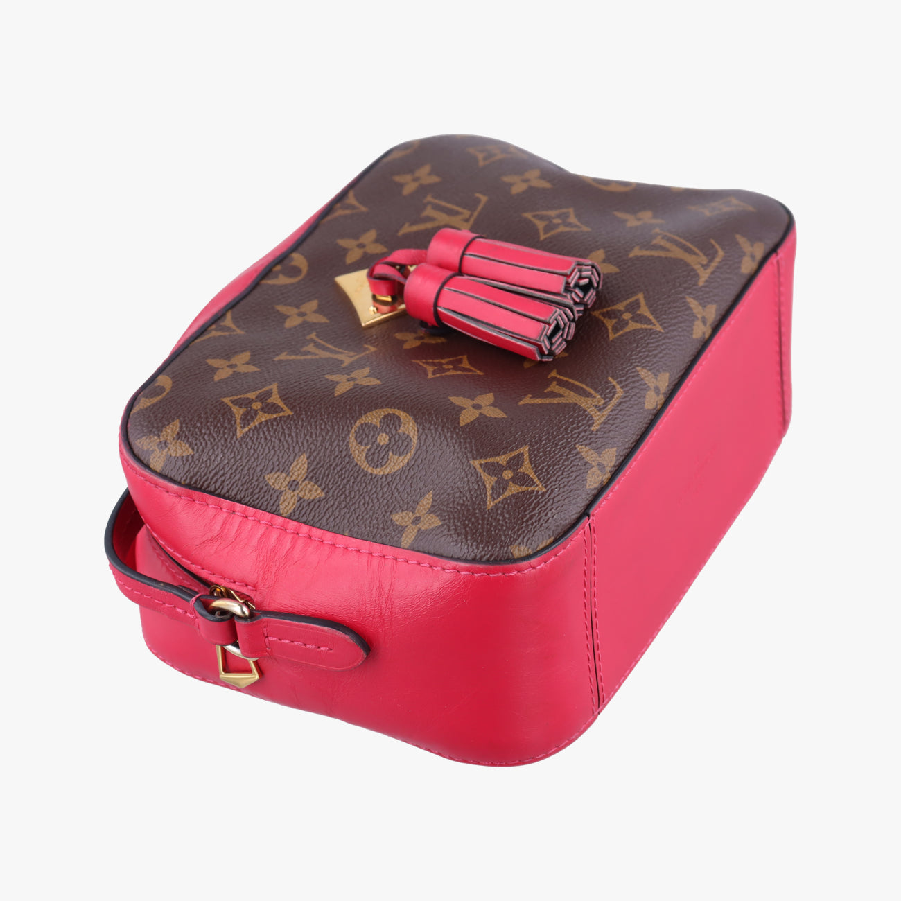 Pre-owned Louis Vuitton SAINTONGE brown×Freesia Monogram Canvas×calf leather M43557 shoulderbag | stylenewstar