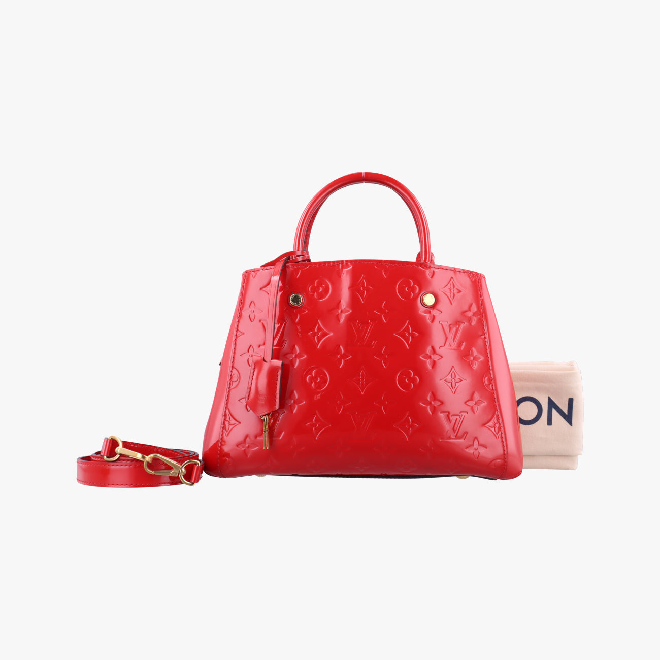 Pre-owned Louis Vuitton MONTAIGNE BB CERISE Vernis M50170 shoulderbag | stylenewstar