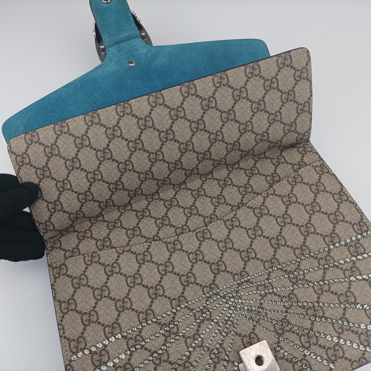 Pre-owned Gucci Dionysus Beige×Blue×Multicolour PVC coated canvas × suede 403348 shoulderbag | stylenewstar